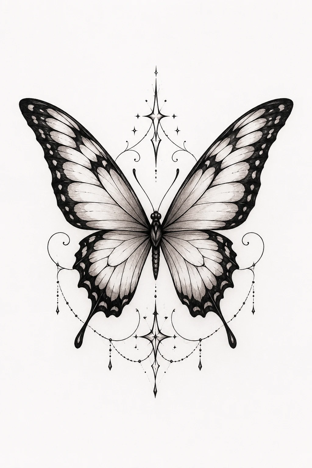Front Neck Butterfly Tattoo — butterfly neck tattoo style outfit