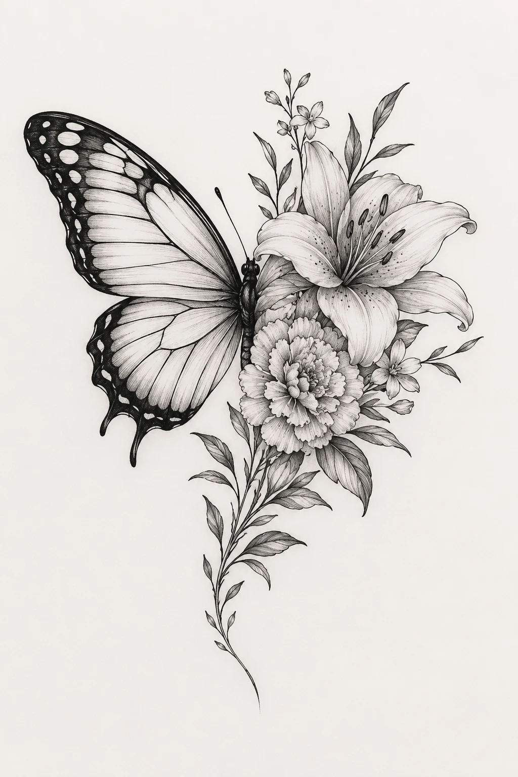 Birth Flower Butterfly Remembrance Tattoo — butterfly remembrance tattoo style outfit