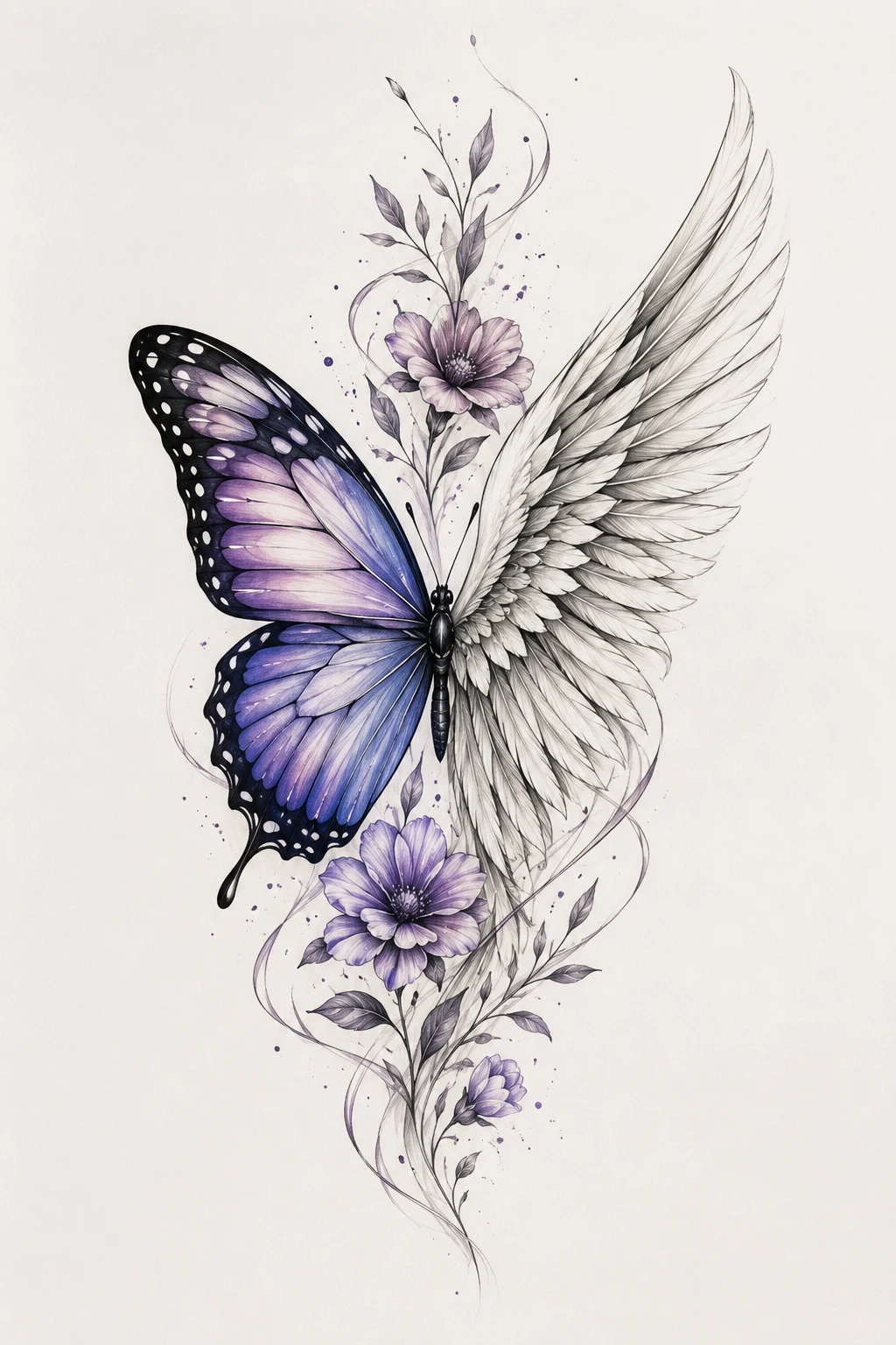 Angel Wing Butterfly Remembrance Tattoo — butterfly remembrance tattoo style outfit