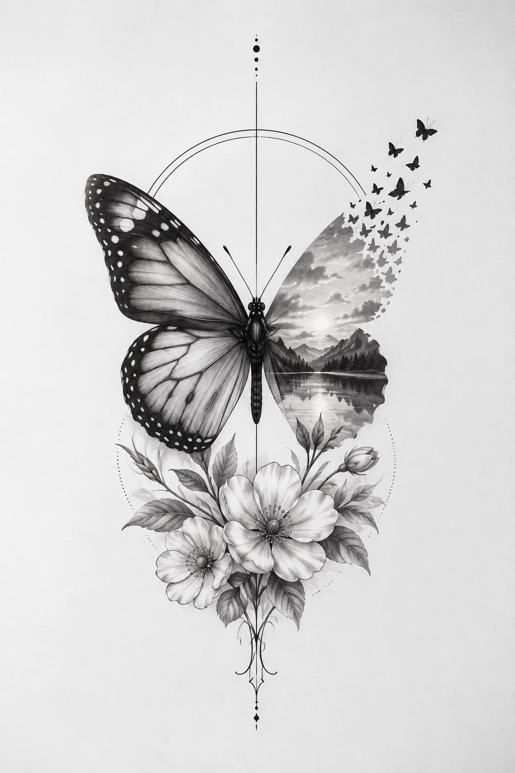 Photo-Inspired Butterfly Portrait — butterfly remembrance tattoo style outfit