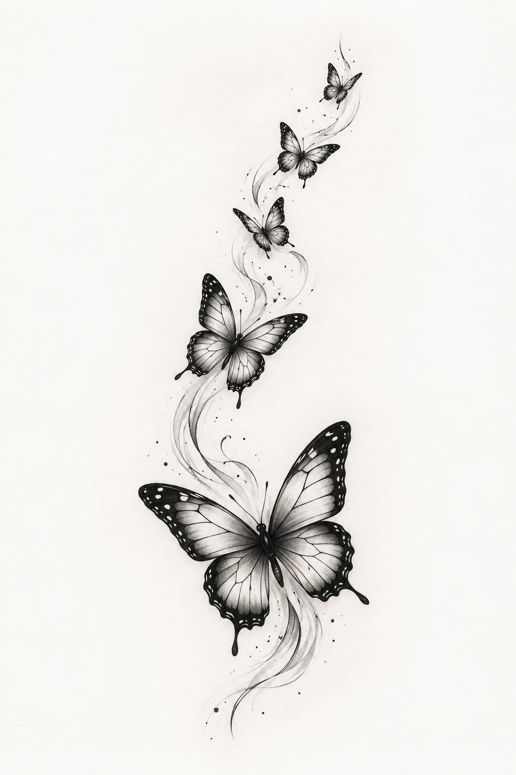 Butterfly Trail Along the Ribs — butterfly rib tattoo style outfit