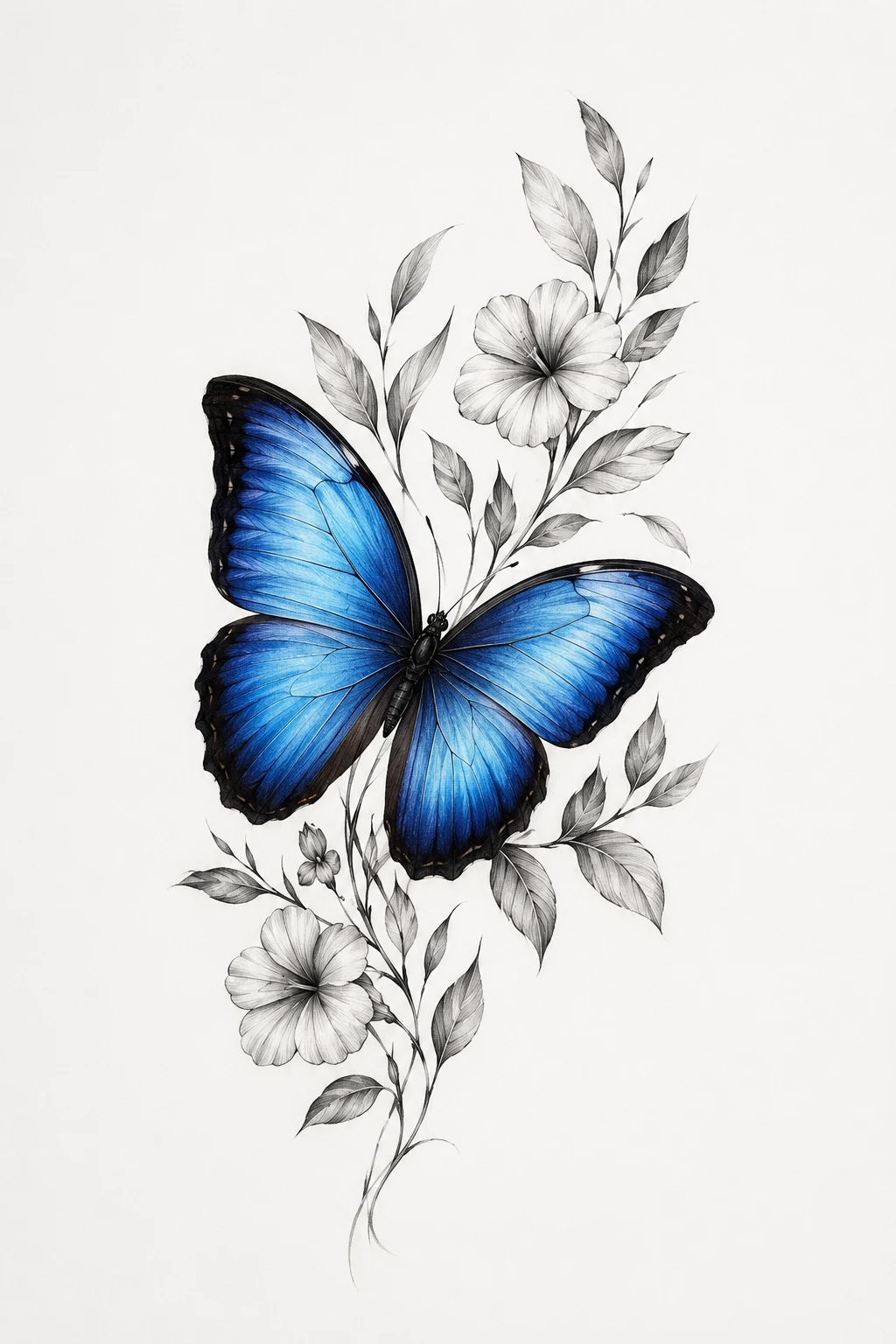 Blue Morpho Butterfly Rib Tattoo — butterfly rib tattoo style outfit