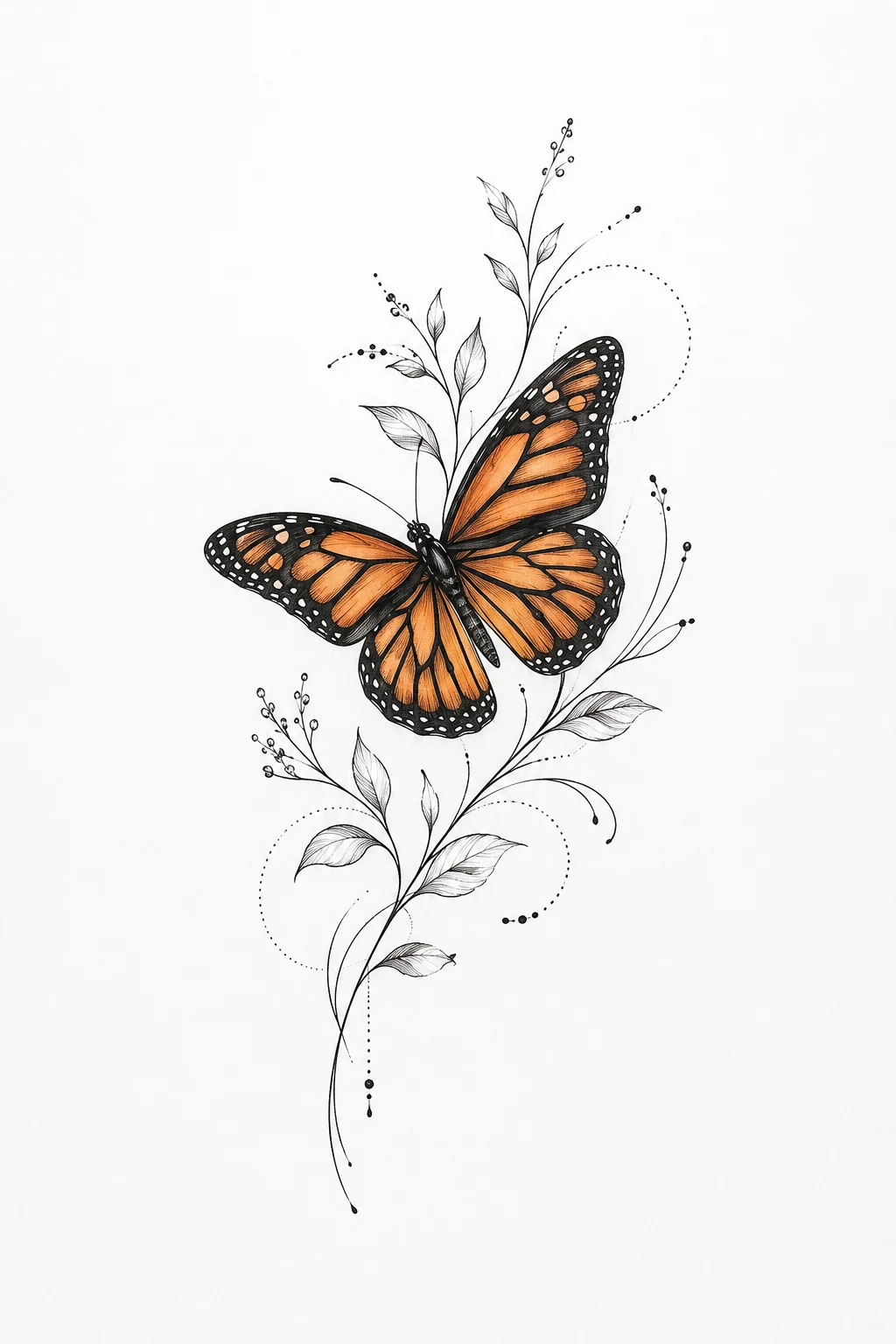 Fine-Line Monarch Butterfly Shoulder Tattoo — butterfly shoulder tattoo style outfit