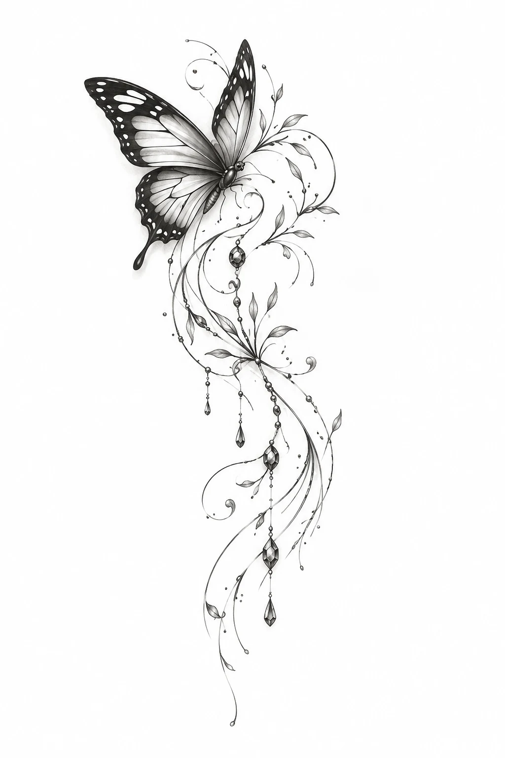 Butterfly-to-Back Flow Design — butterfly shoulder tattoo style outfit