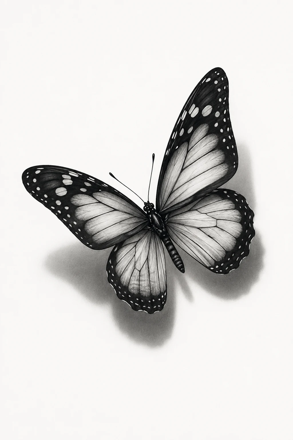 Realistic Butterfly With Shadow — butterfly shoulder tattoo style outfit