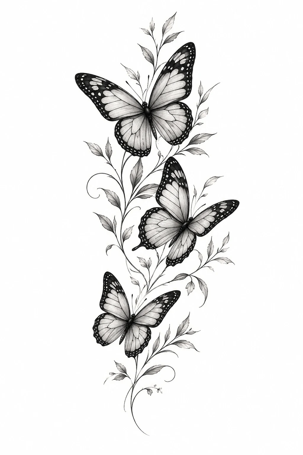 Minimal Butterfly Trio — butterfly sleeve tattoo style outfit