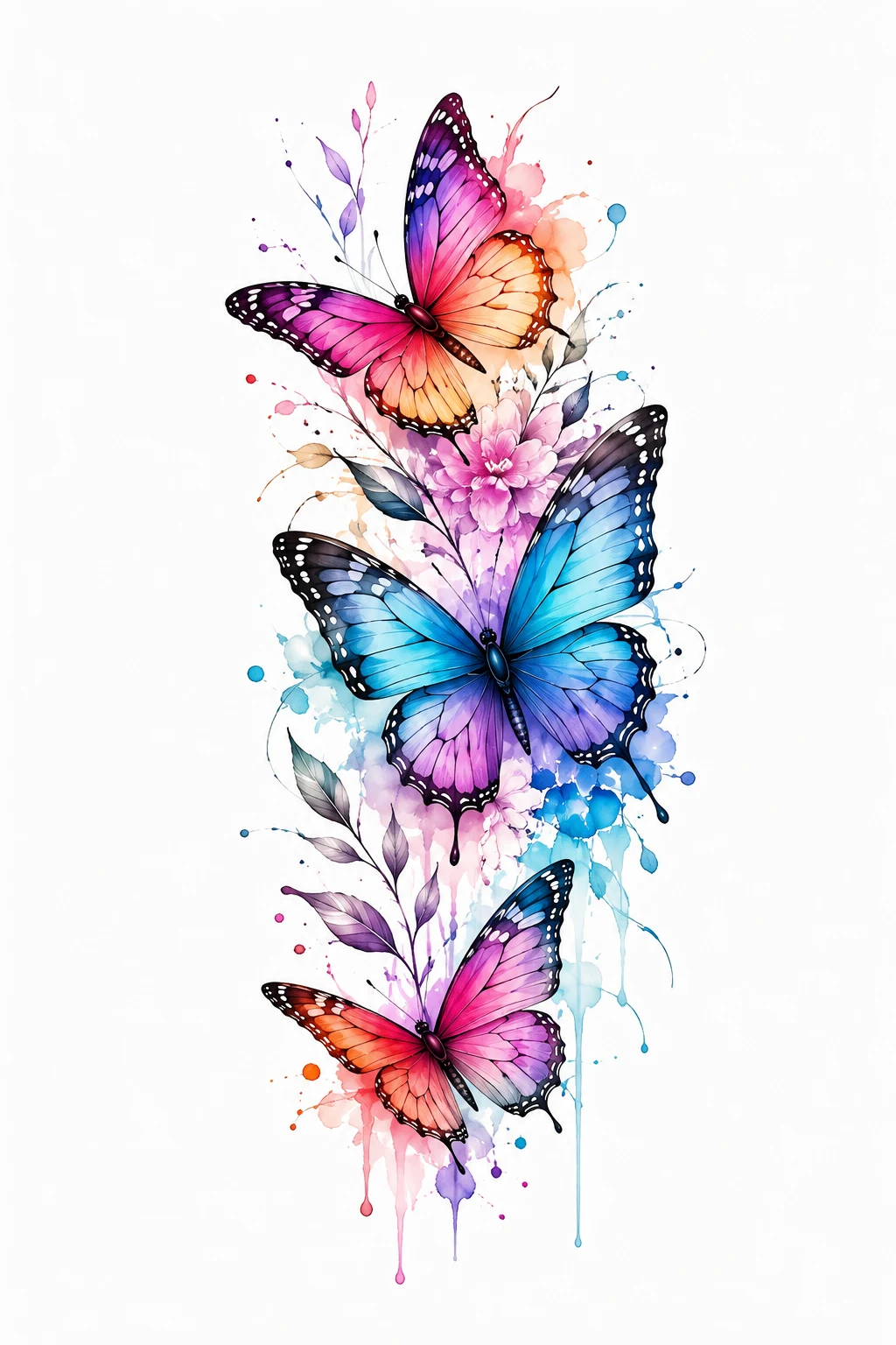 Vibrant Watercolor Wings — butterfly tattoo arm style outfit