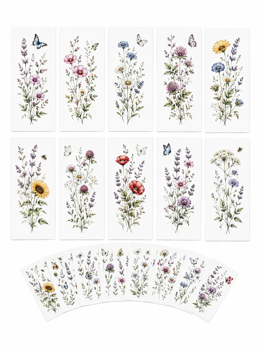 Botanical Wildflower Temporary Tattoo Pack