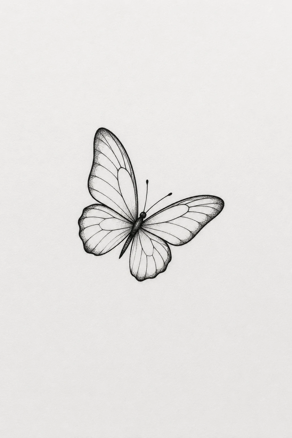 Tiny Black Outline Butterfly — butterfly tattoo behind ear style outfit