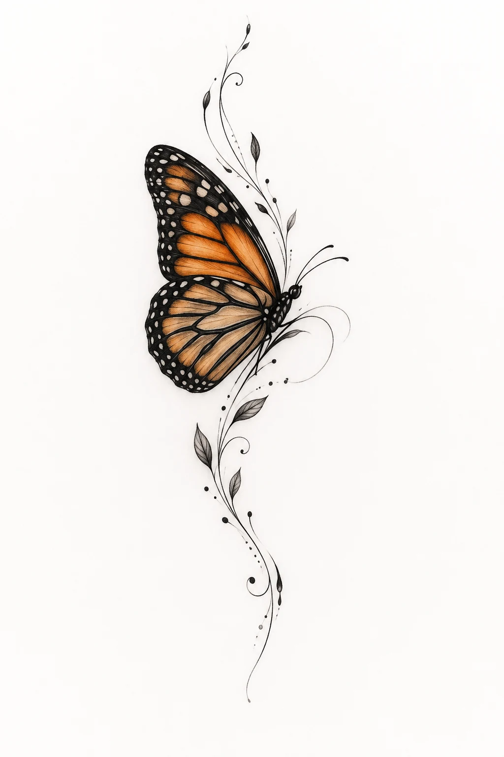Monarch-Inspired Butterfly — butterfly tattoo behind ear style outfit