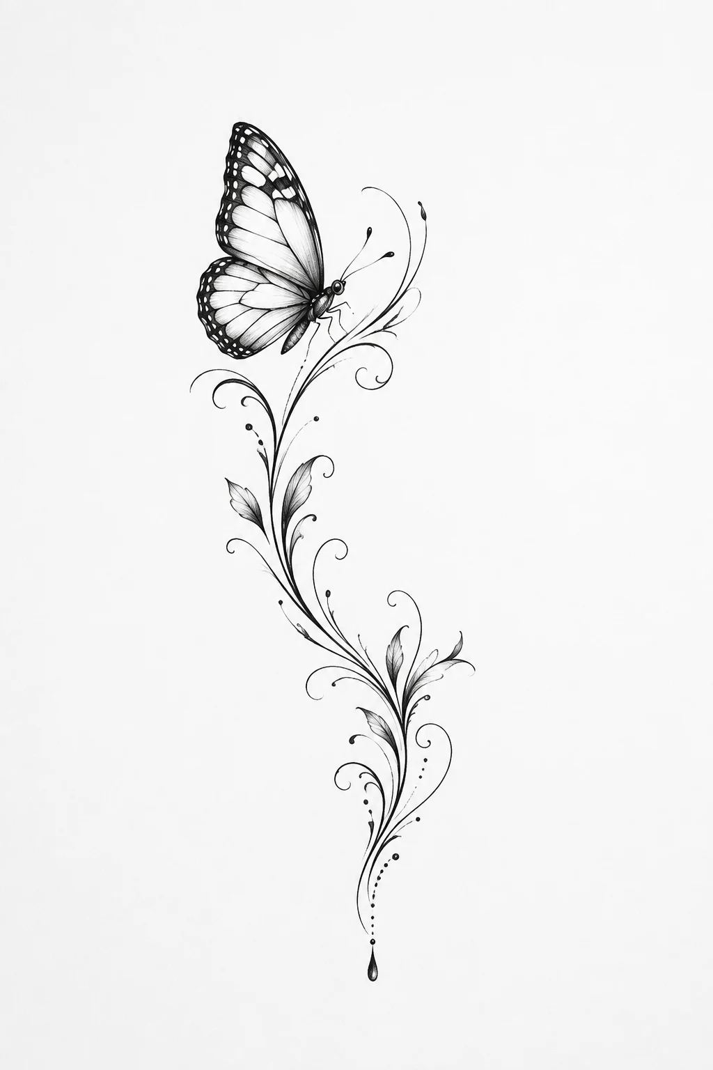 Butterfly Tattoo Behind Ear With a Back-of-Neck Connection — butterfly tattoo behind ear style outfit