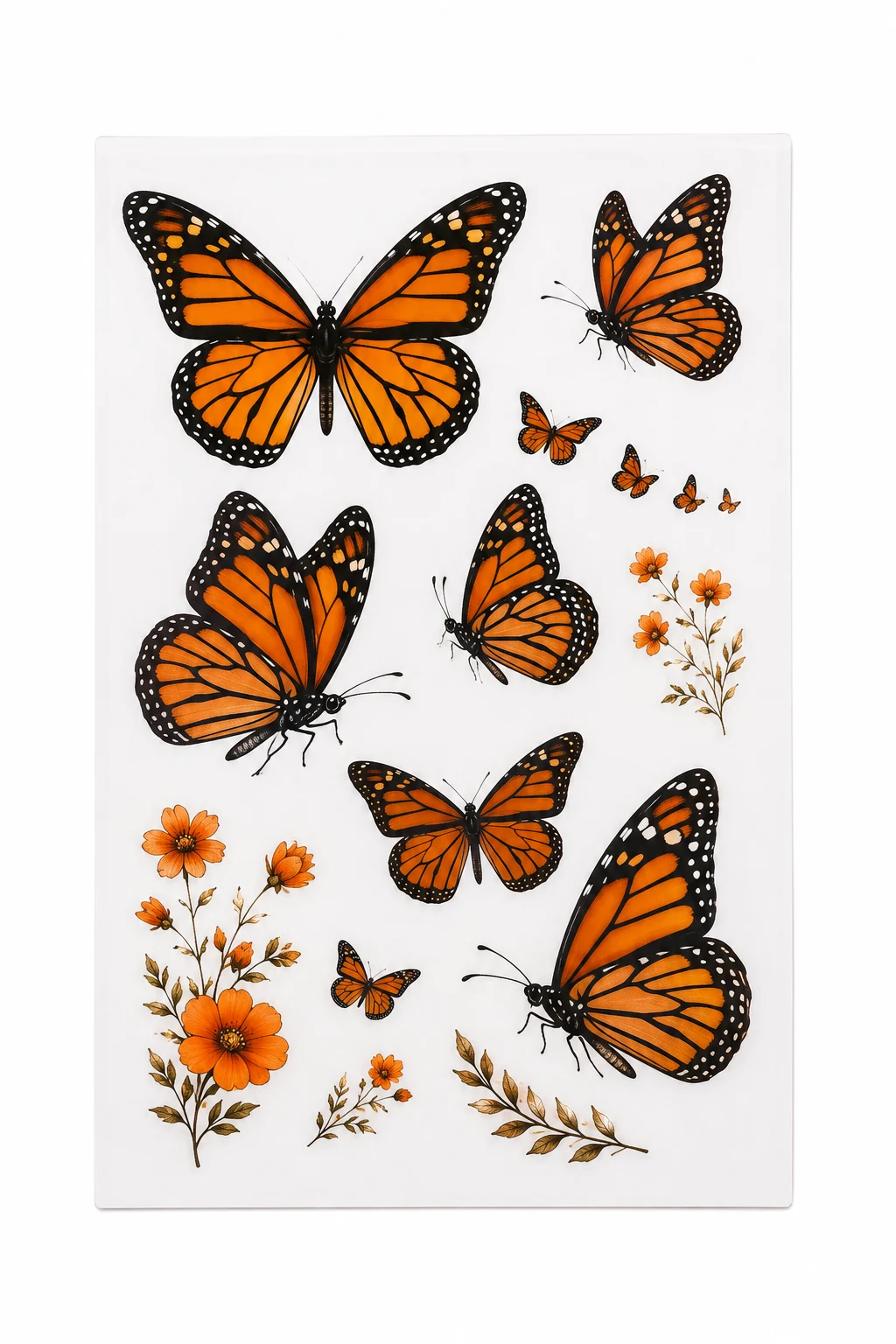 Monarch Butterfly Temporary Tattoo Set