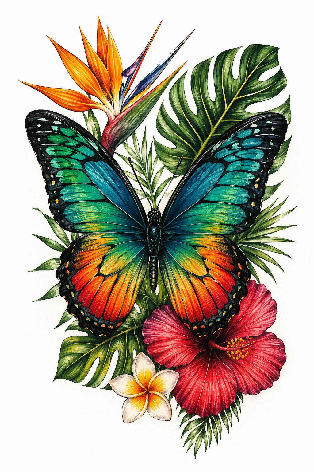 Tropical Butterfly — butterfly tattoo color style outfit