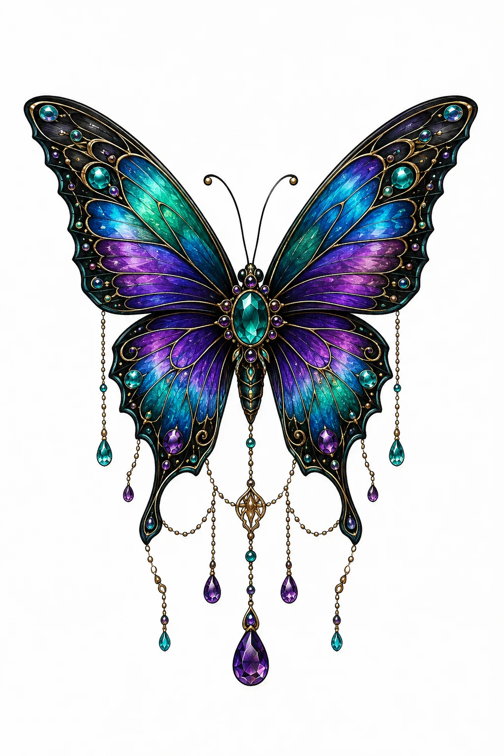 Jewel-Tone Butterfly — butterfly tattoo color style outfit