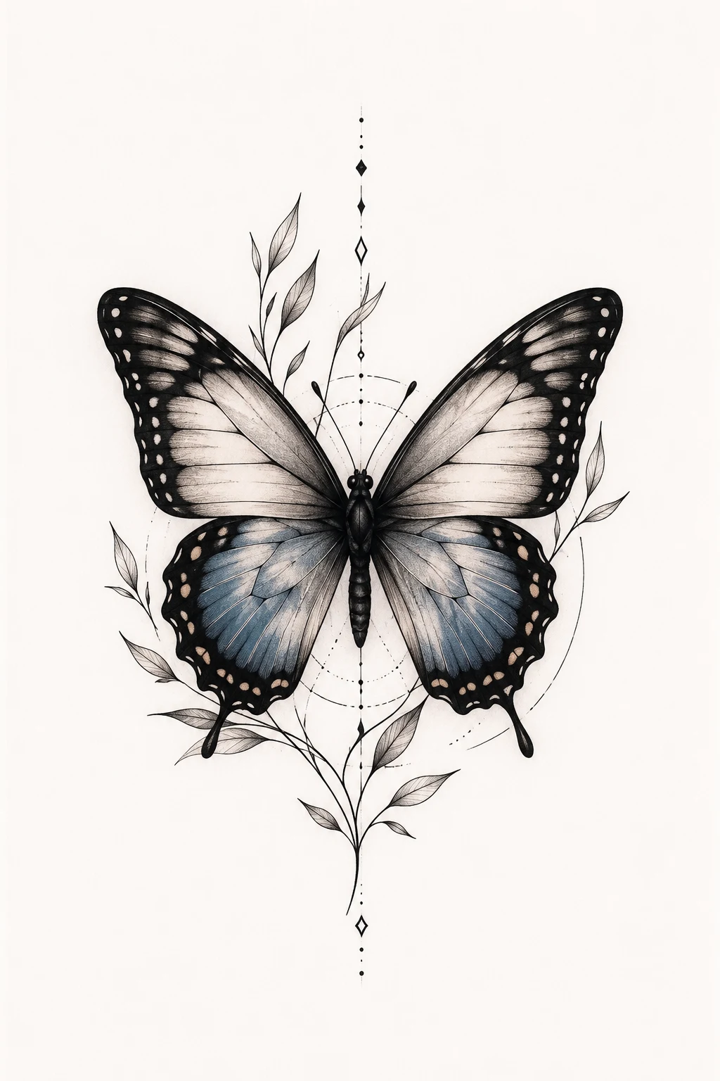 Minimalist Color Accent — butterfly tattoo color style outfit