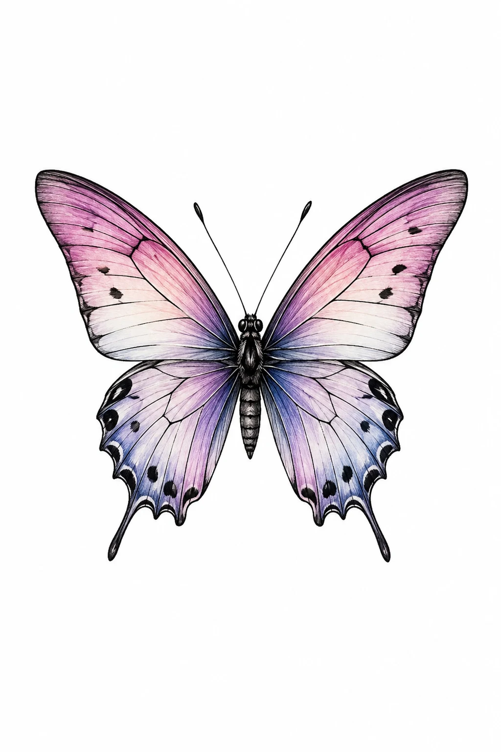 Fine-Line Colored Butterfly — butterfly tattoo color style outfit