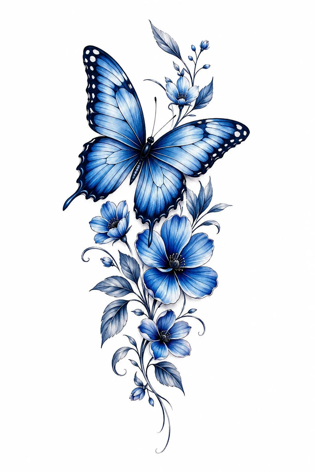 Butterfly Tattoo Color Blue — butterfly tattoo color style outfit