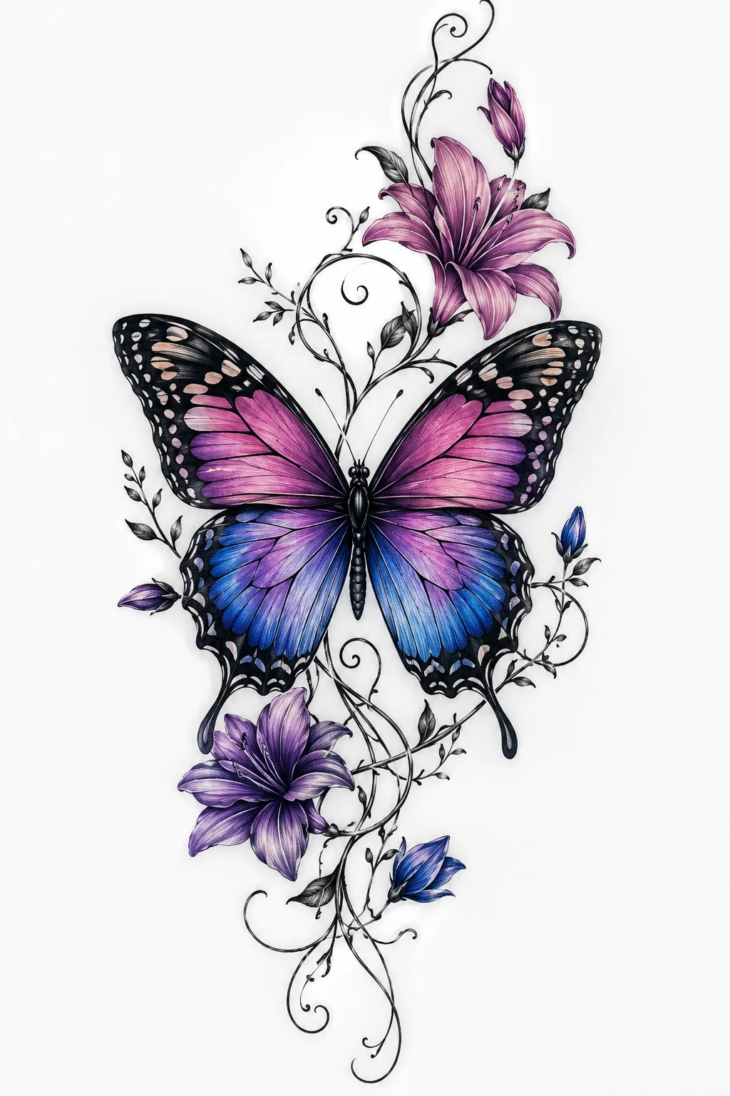 Custom Butterfly Color Story — butterfly tattoo color style outfit