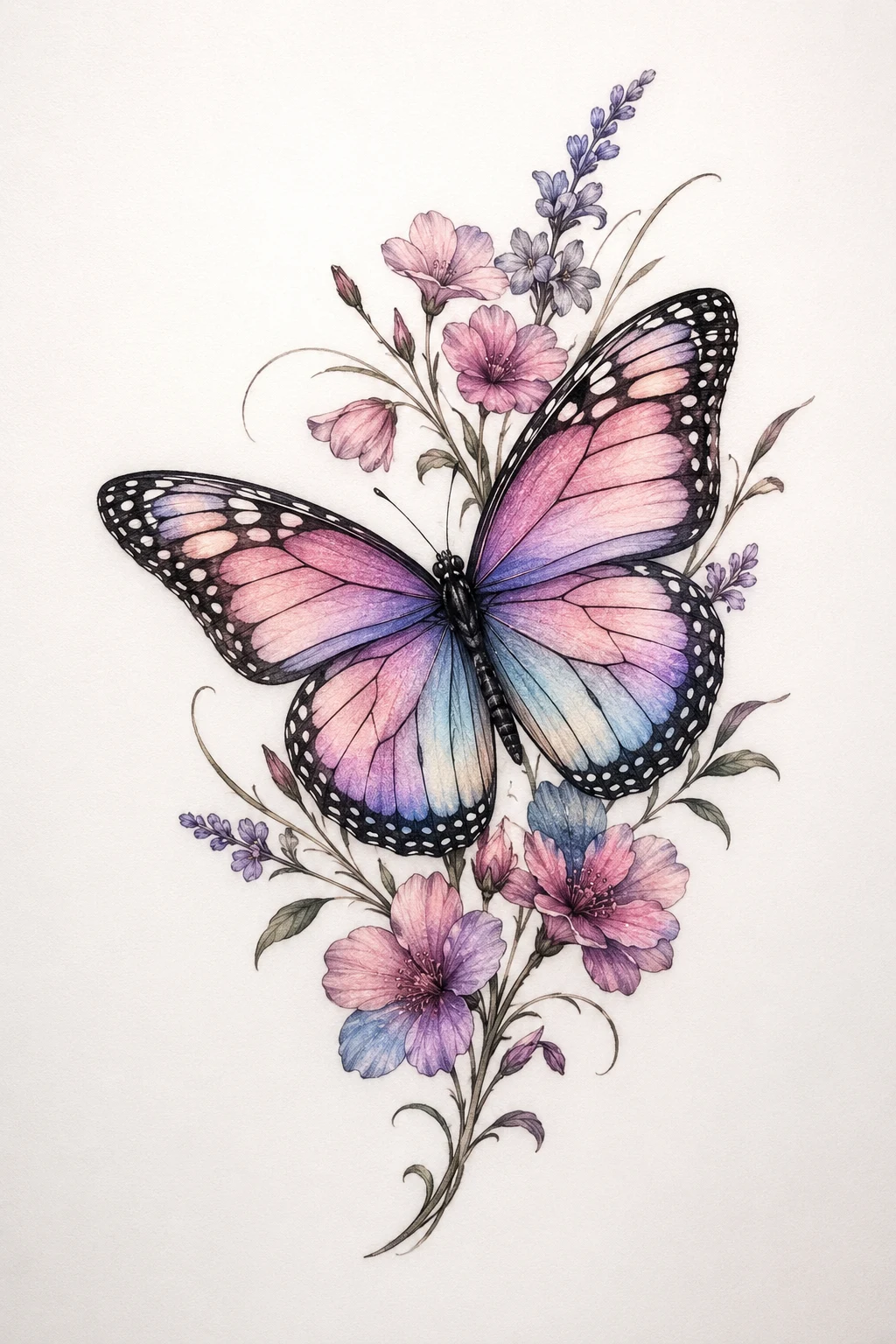 Pastel Butterfly Tattoo Color — butterfly tattoo color style outfit
