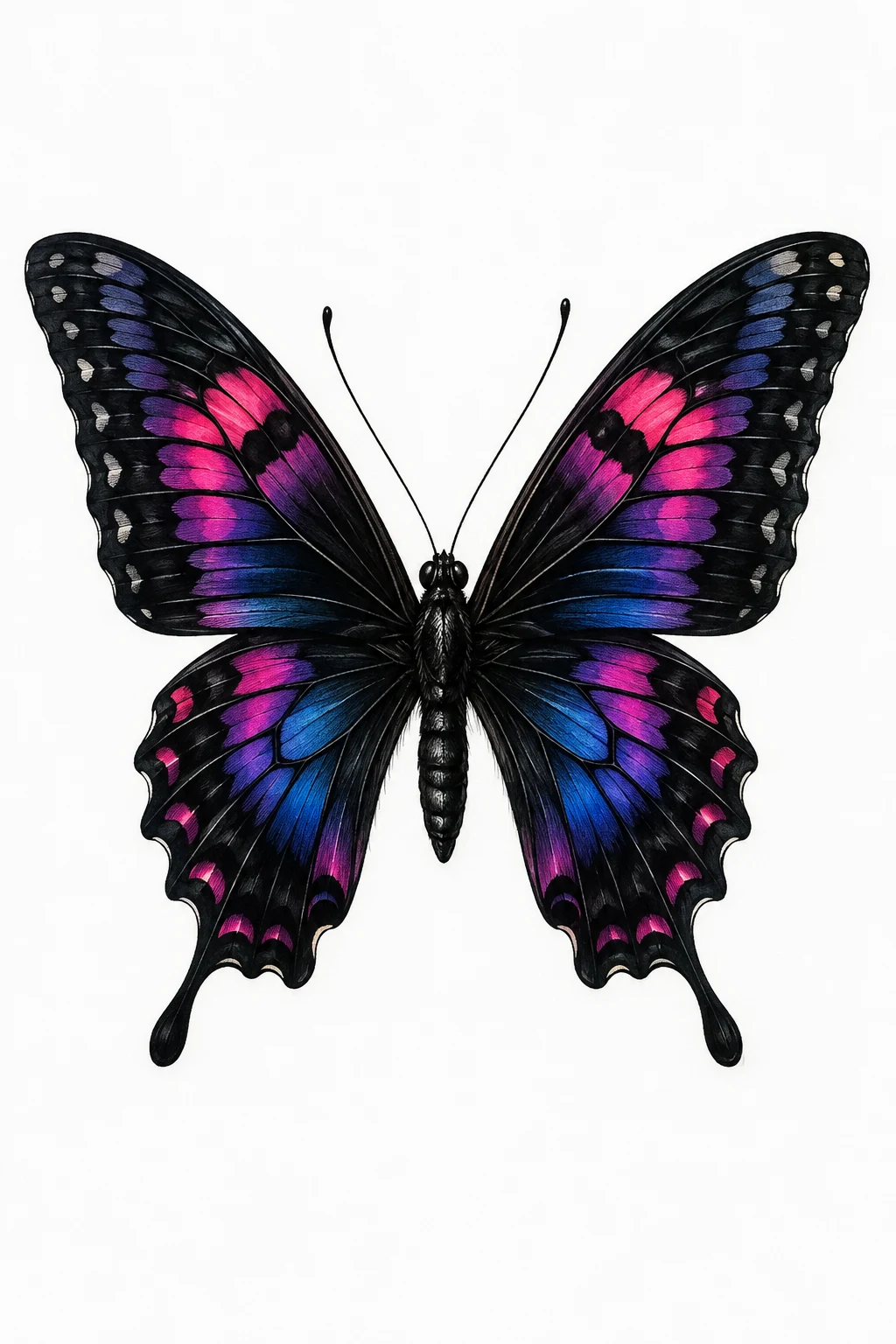 Black-and-Color Butterfly — butterfly tattoo color style outfit