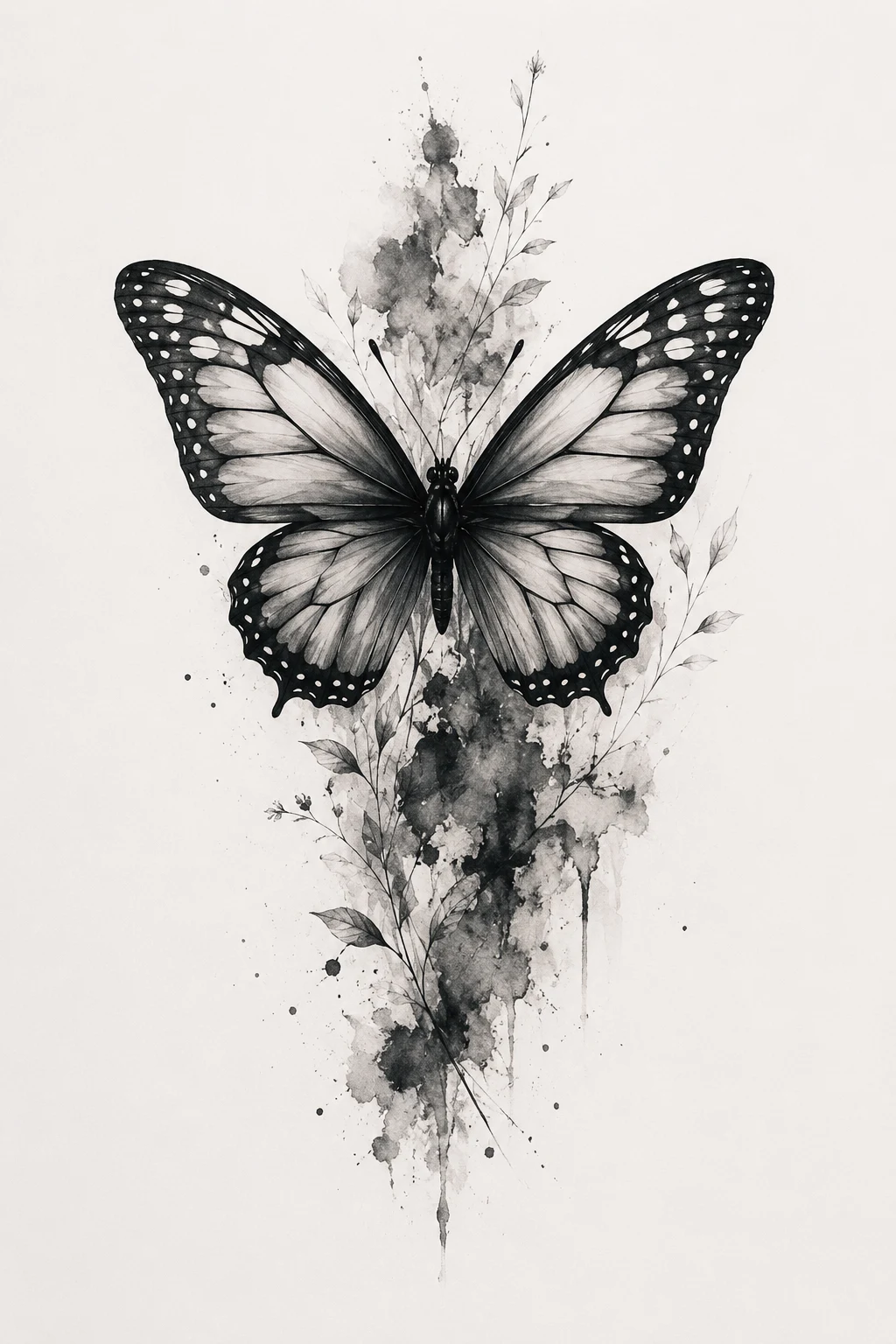 Minimalist Butterfly Over Faded Ink — butterfly tattoo cover up style outfit