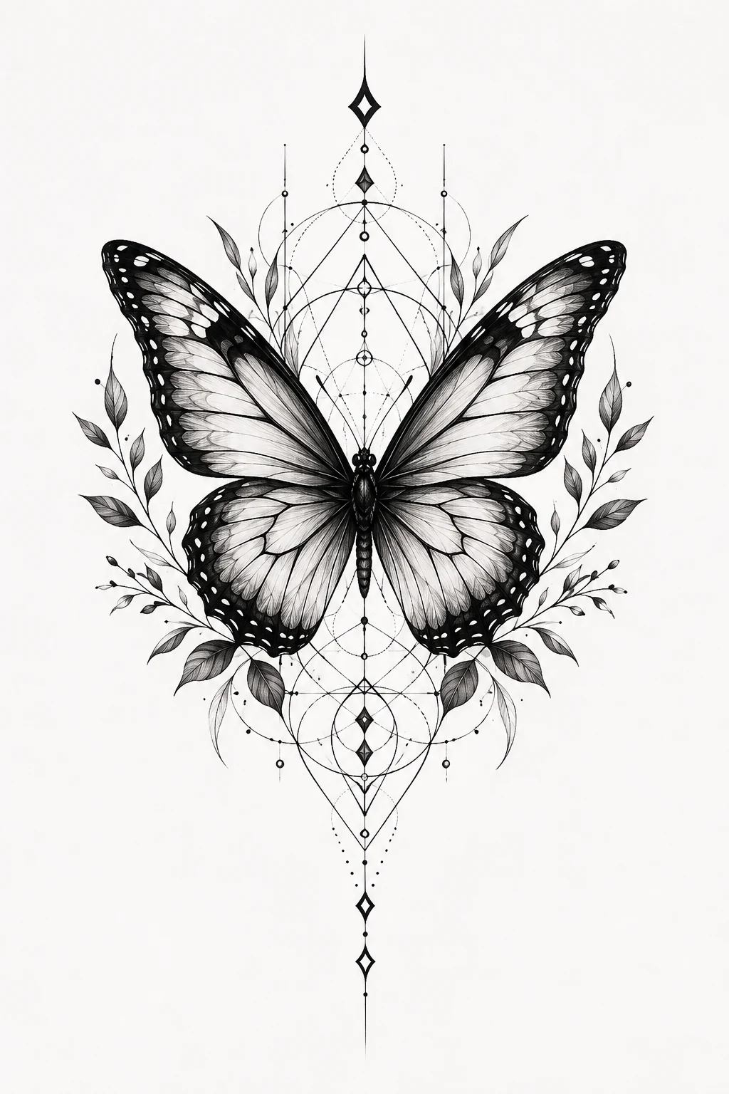 Butterfly Tattoo Cover Up With Geometric Details — butterfly tattoo cover up style outfit