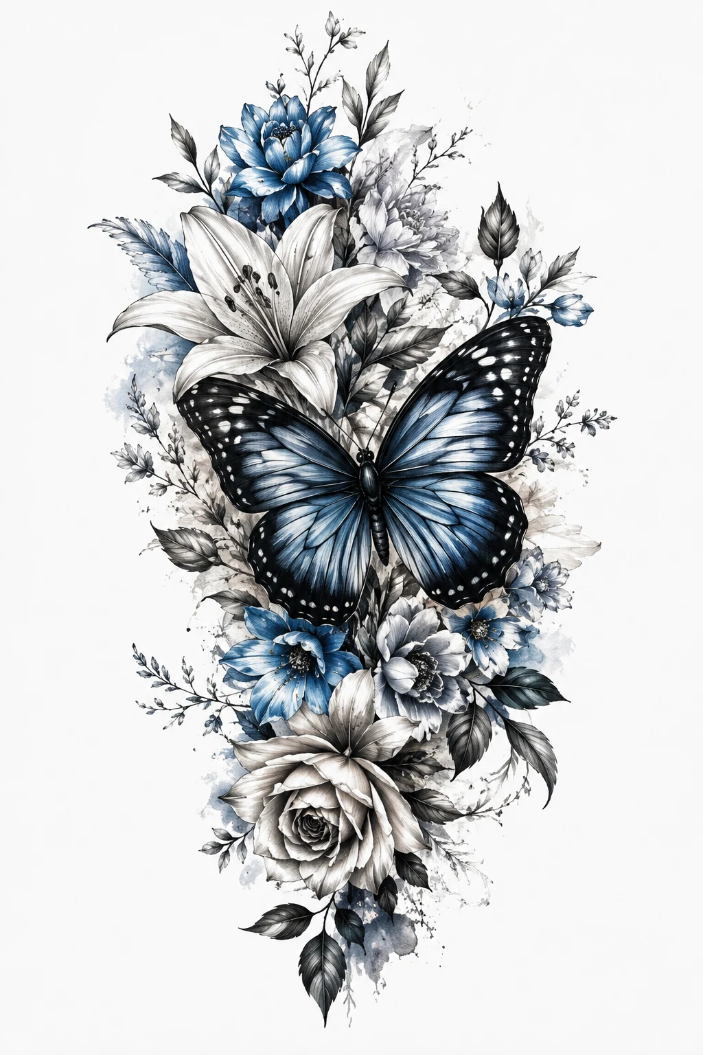 Butterfly Tattoo Cover Up With Flowers — butterfly tattoo cover up style outfit