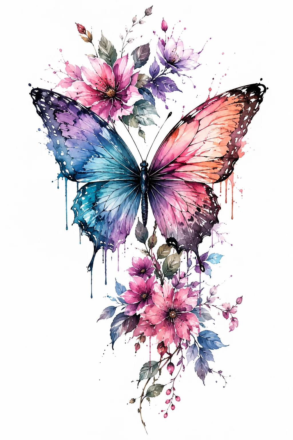 Watercolor Butterfly Cover Up — butterfly tattoo cover up style outfit