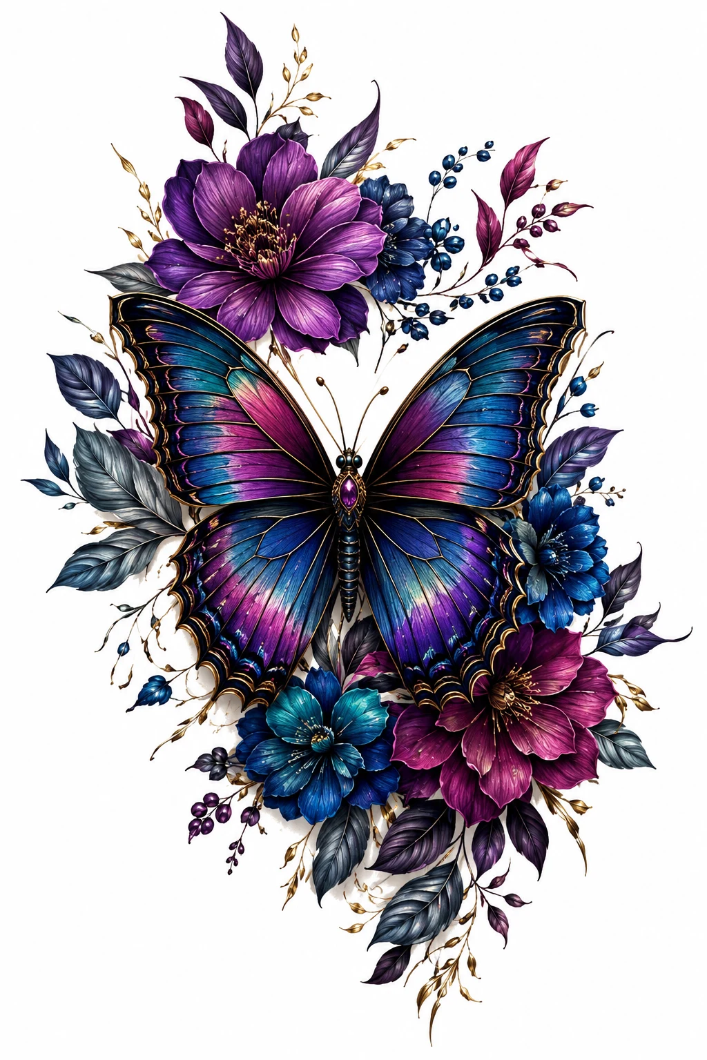 Jewel-Toned Butterfly — butterfly tattoo cover up style outfit