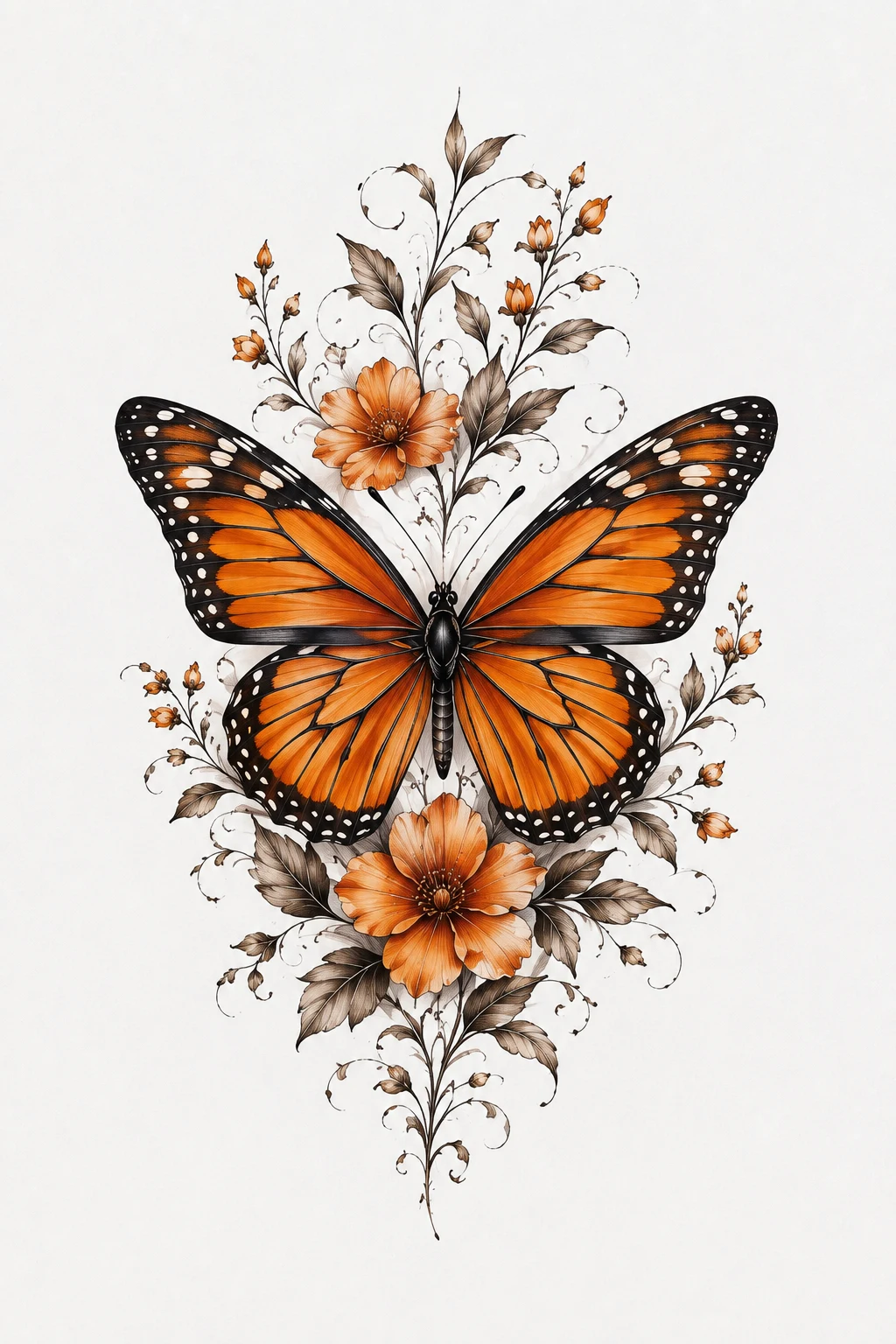 Monarch Butterfly Tattoo Design with Rich Color — butterfly tattoo design style outfit