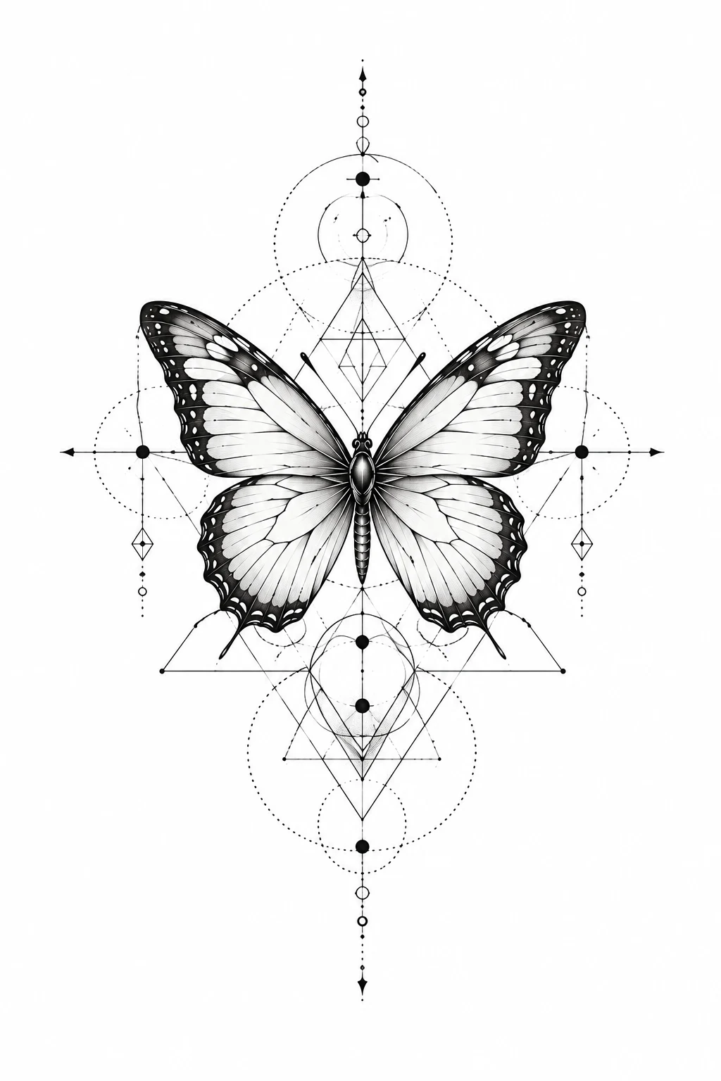 Geometric Butterfly Tattoo Design with Modern Symmetry — butterfly tattoo design style outfit