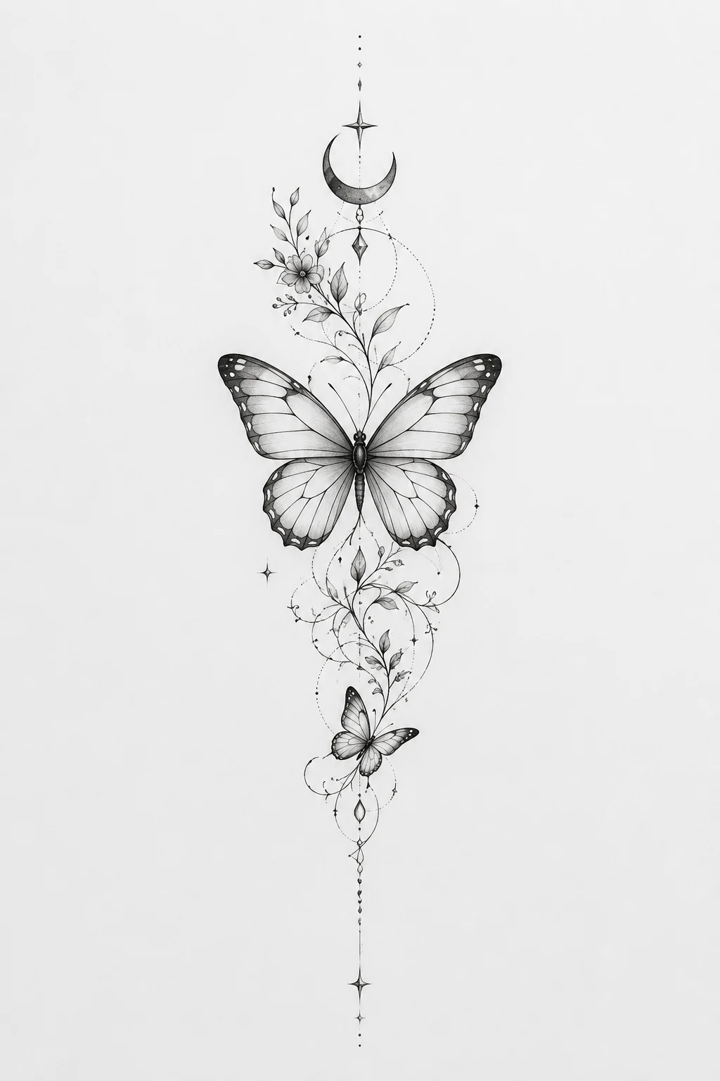 Fine-Line Butterfly Elegance — butterfly tattoo designs style outfit