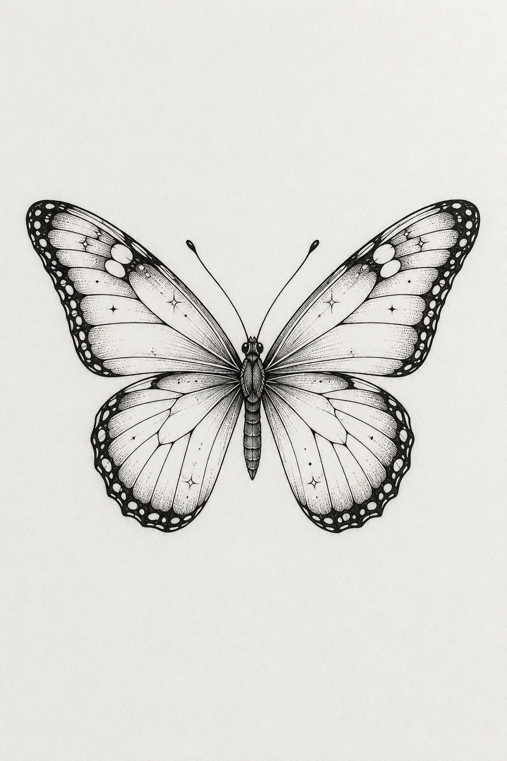 Fine-Line Midnight Butterfly — butterfly tattoo ideas style outfit
