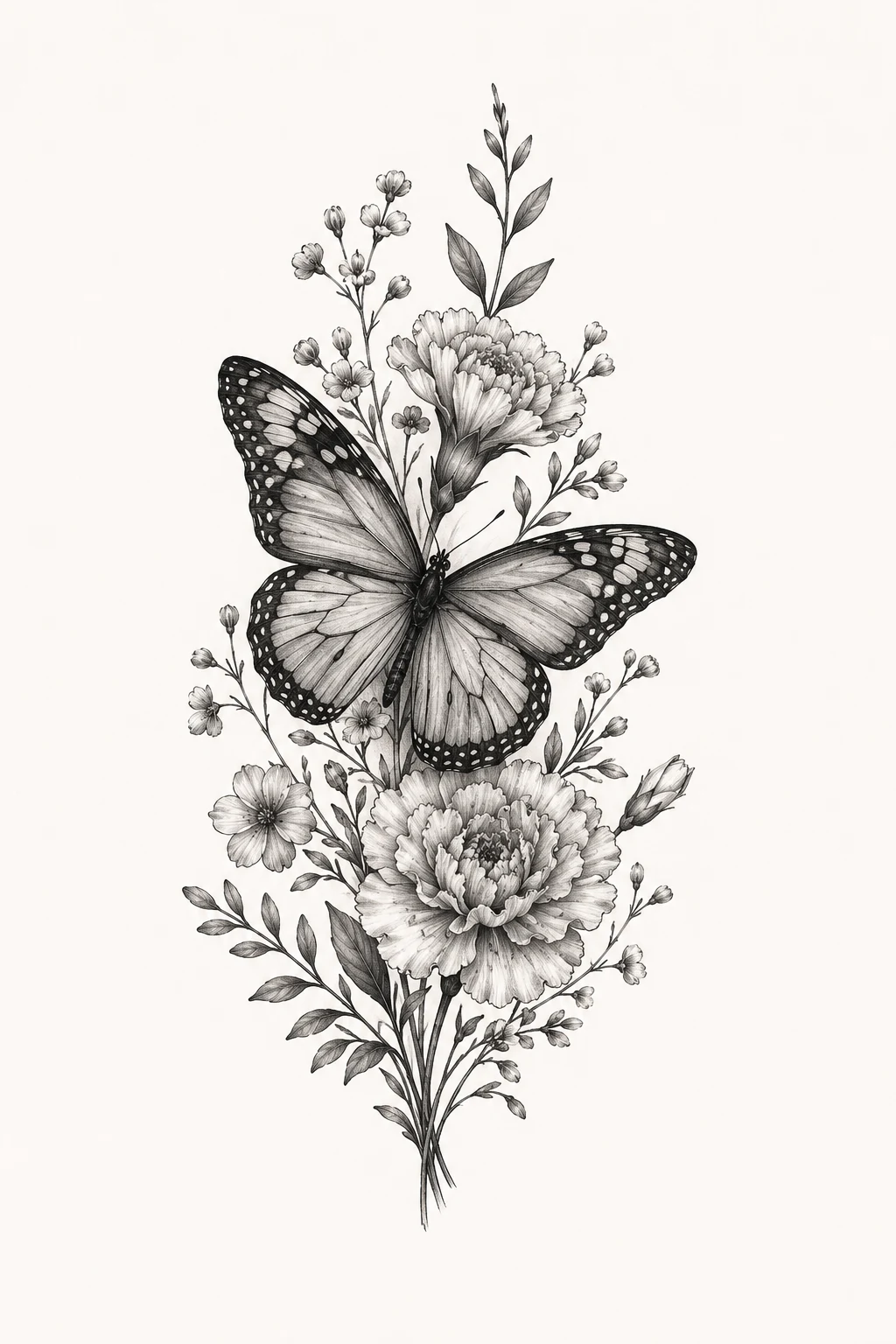 Butterfly + Birth Flower — butterfly tattoo ideas style outfit