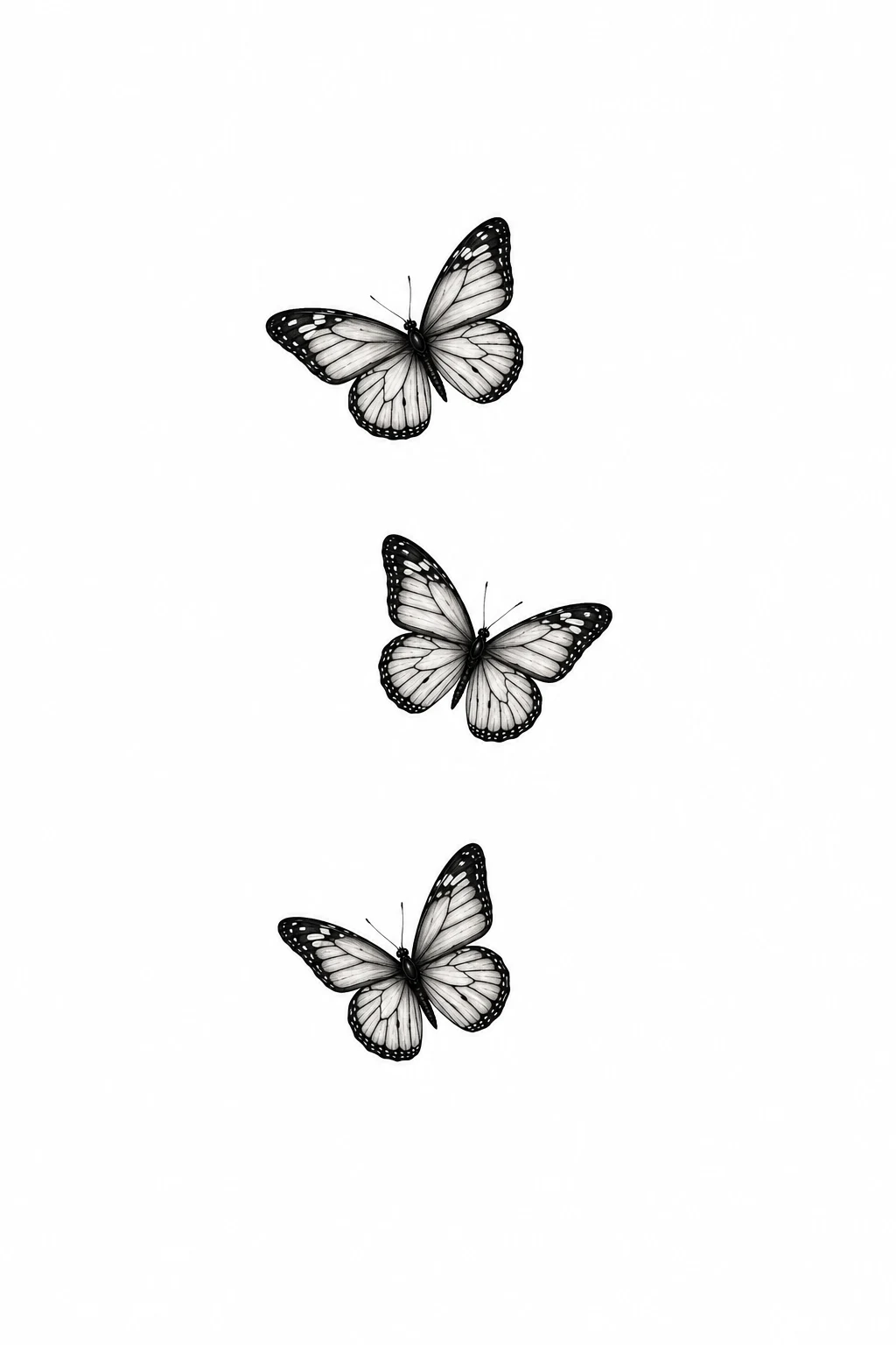 Tiny Butterfly Trio — butterfly tattoo ideas style outfit