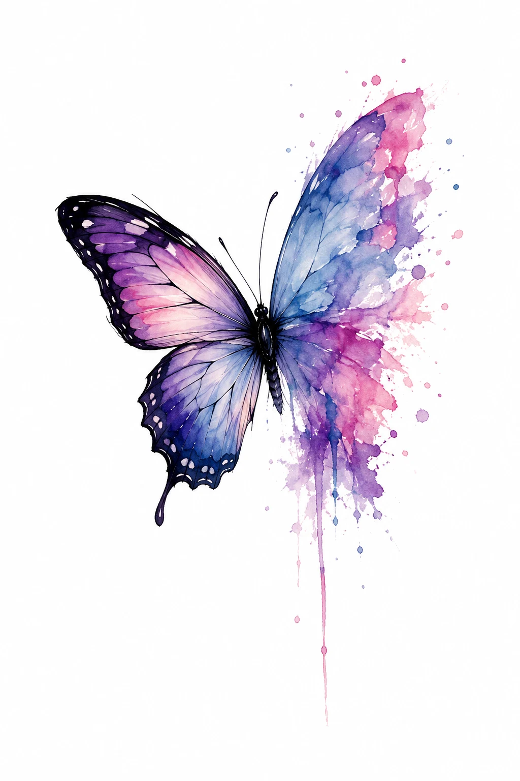 Watercolor Wing Butterfly — butterfly tattoo ideas style outfit