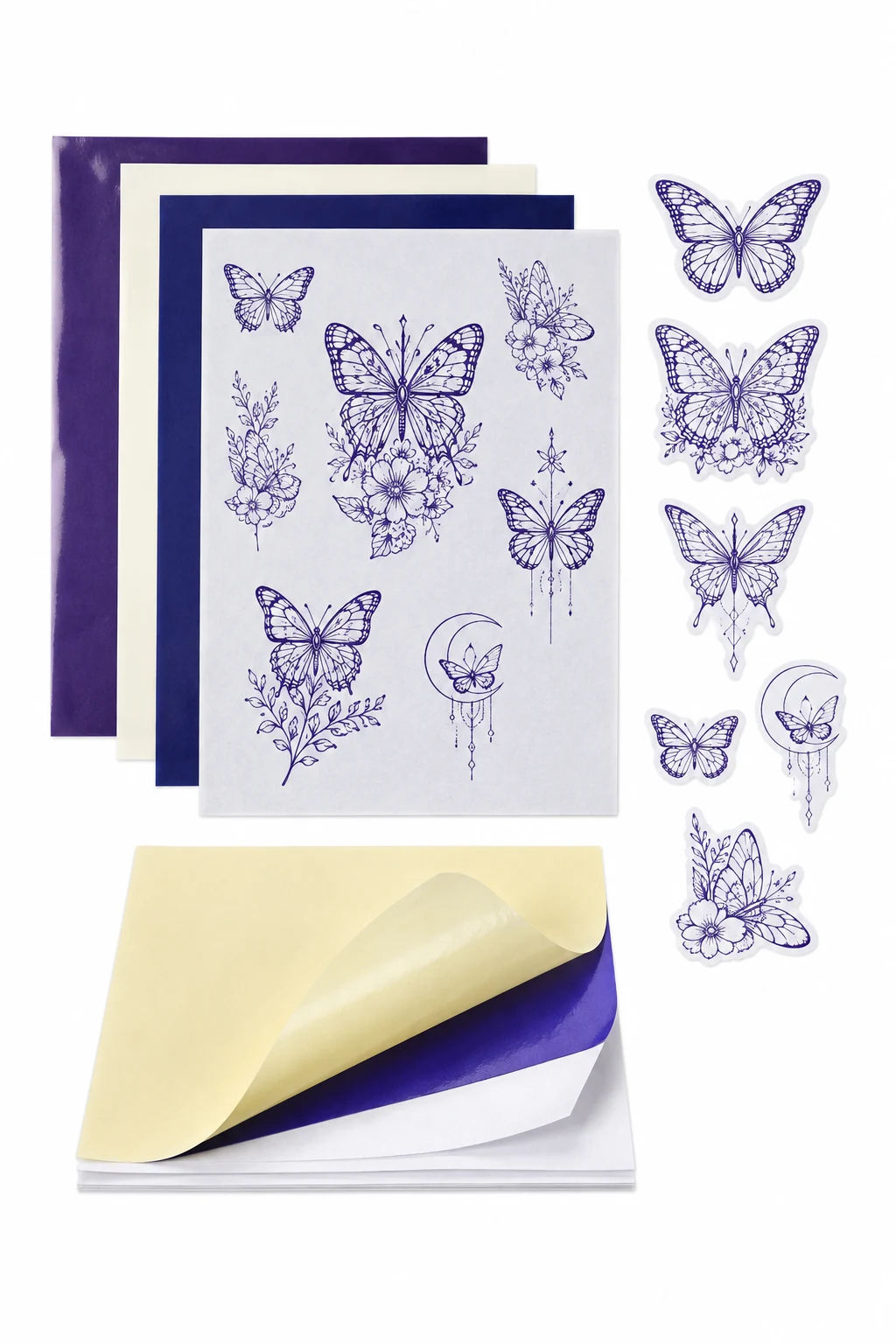 Butterfly Tattoo Stencil Transfer Paper Set
