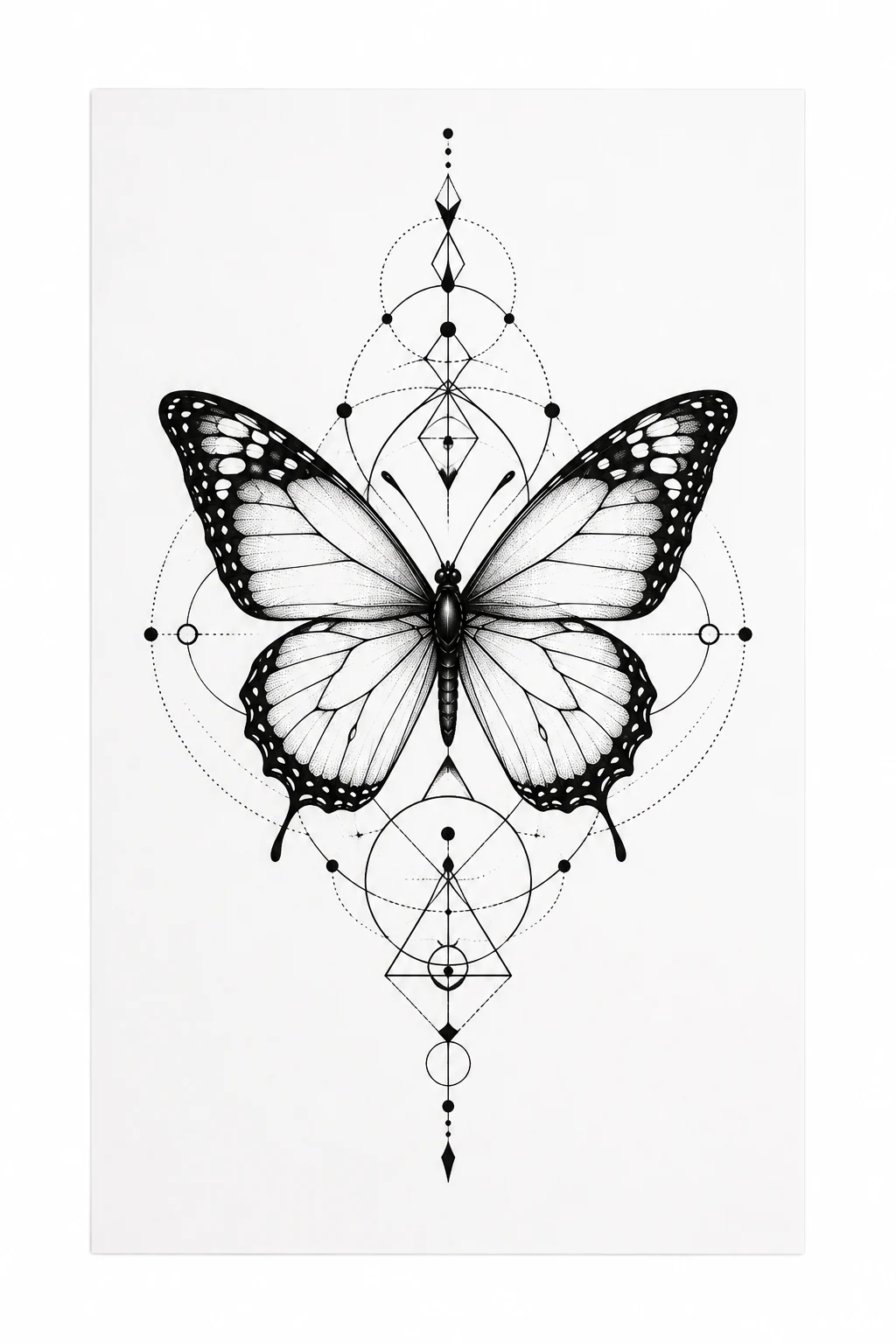 Tattify Geometric Butterfly Temporary Tattoo