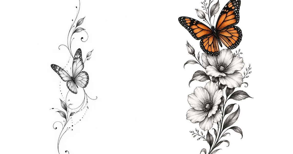 15 Butterfly Tattoo Leg Ideas That Actually Look butterfly tattoo leg