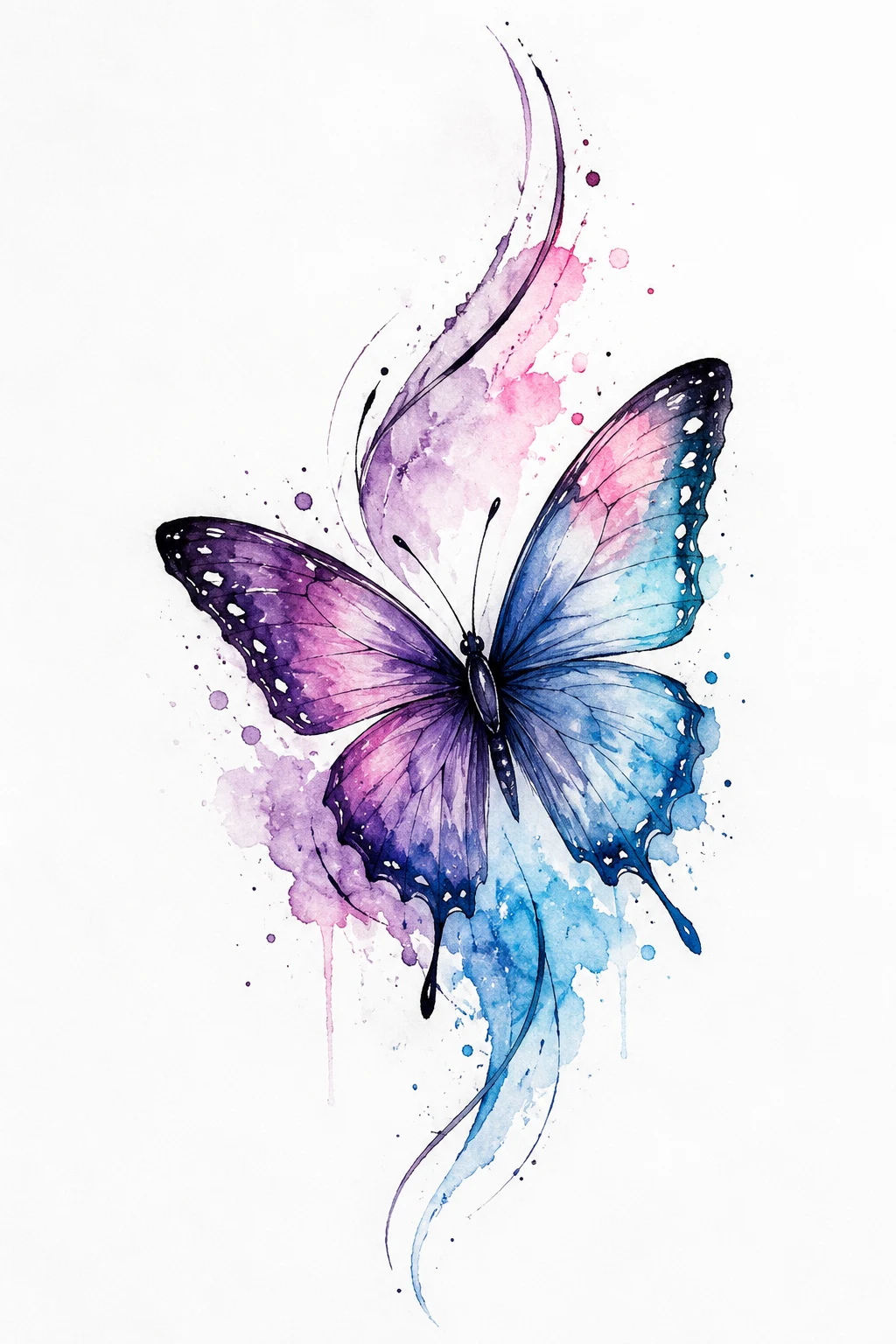 Watercolor Butterfly — butterfly tattoo leg style outfit