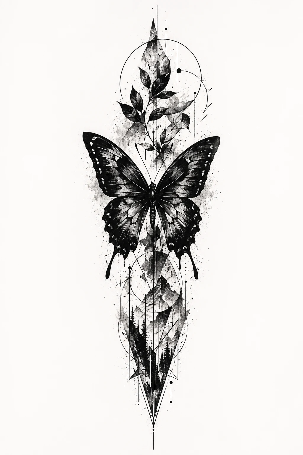 Butterfly Tattoo Leg for Men: Bold Blackwork — butterfly tattoo leg style outfit