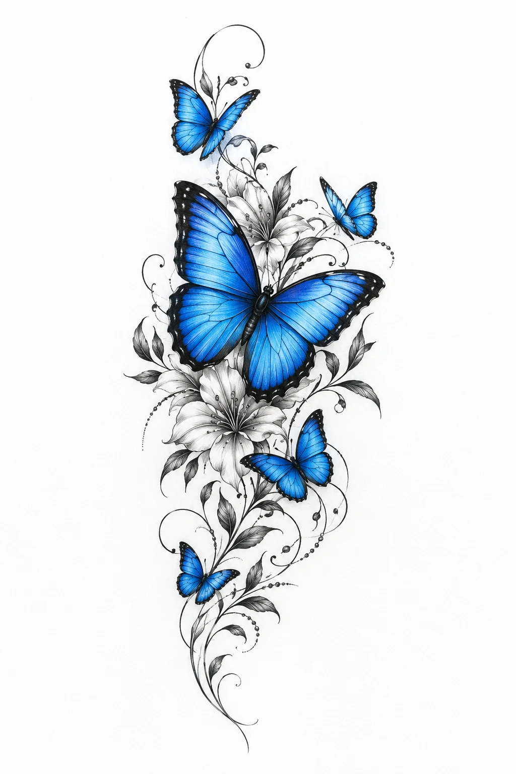 Blue Morpho Butterfly Tattoo Leg — butterfly tattoo leg style outfit