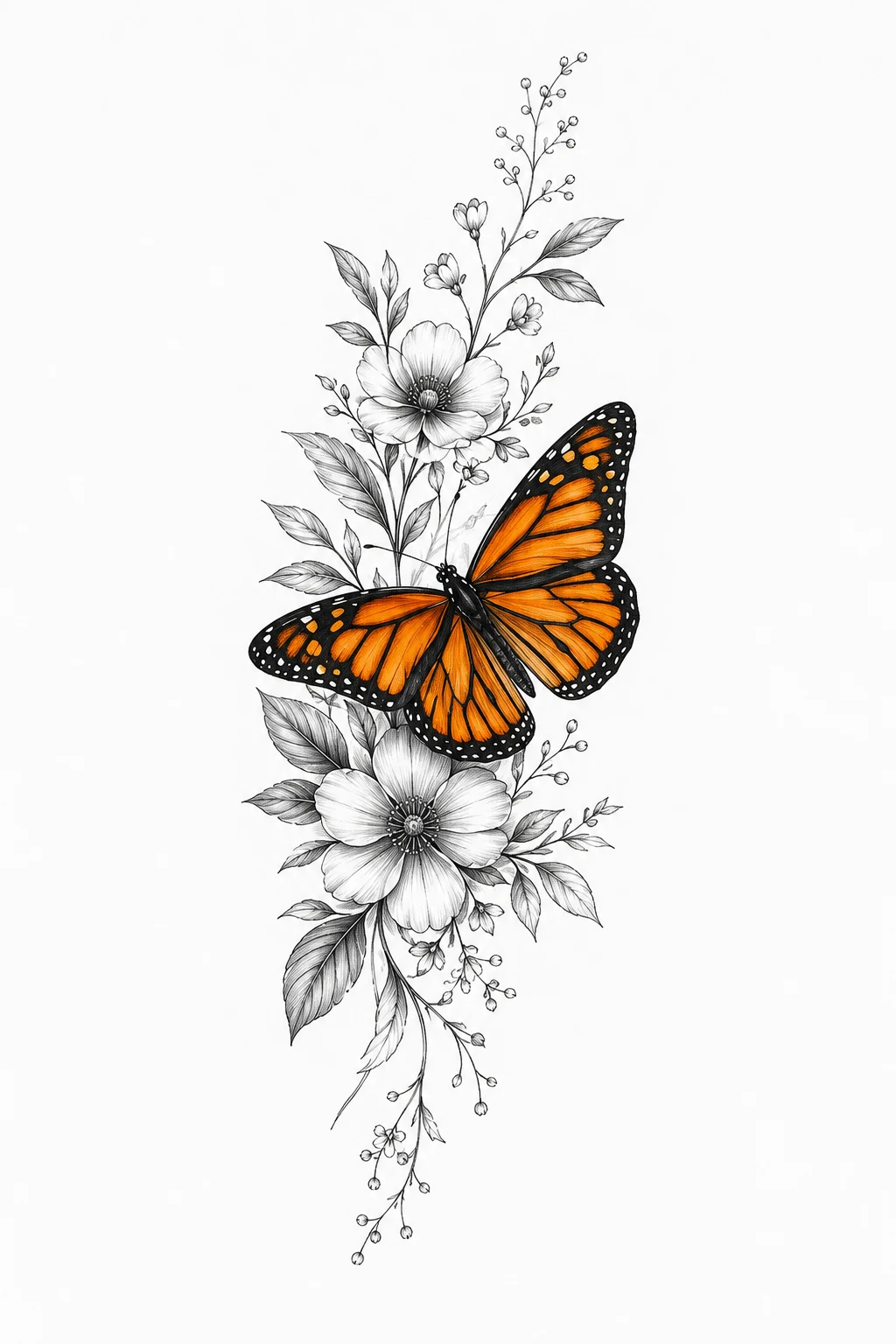 Monarch Butterfly on the Calf — butterfly tattoo leg style outfit