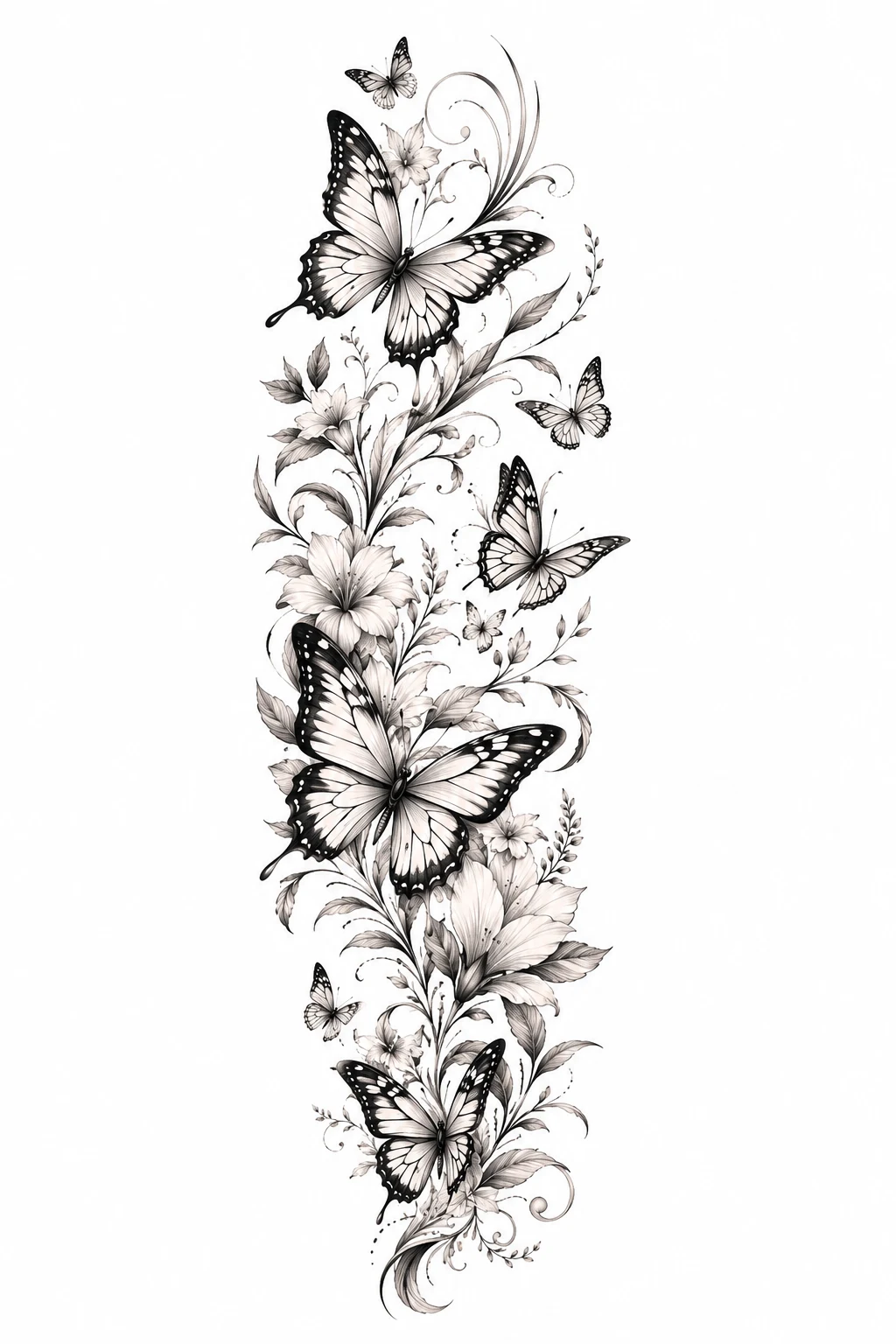 Butterfly Tattoo Leg Sleeve — butterfly tattoo leg style outfit