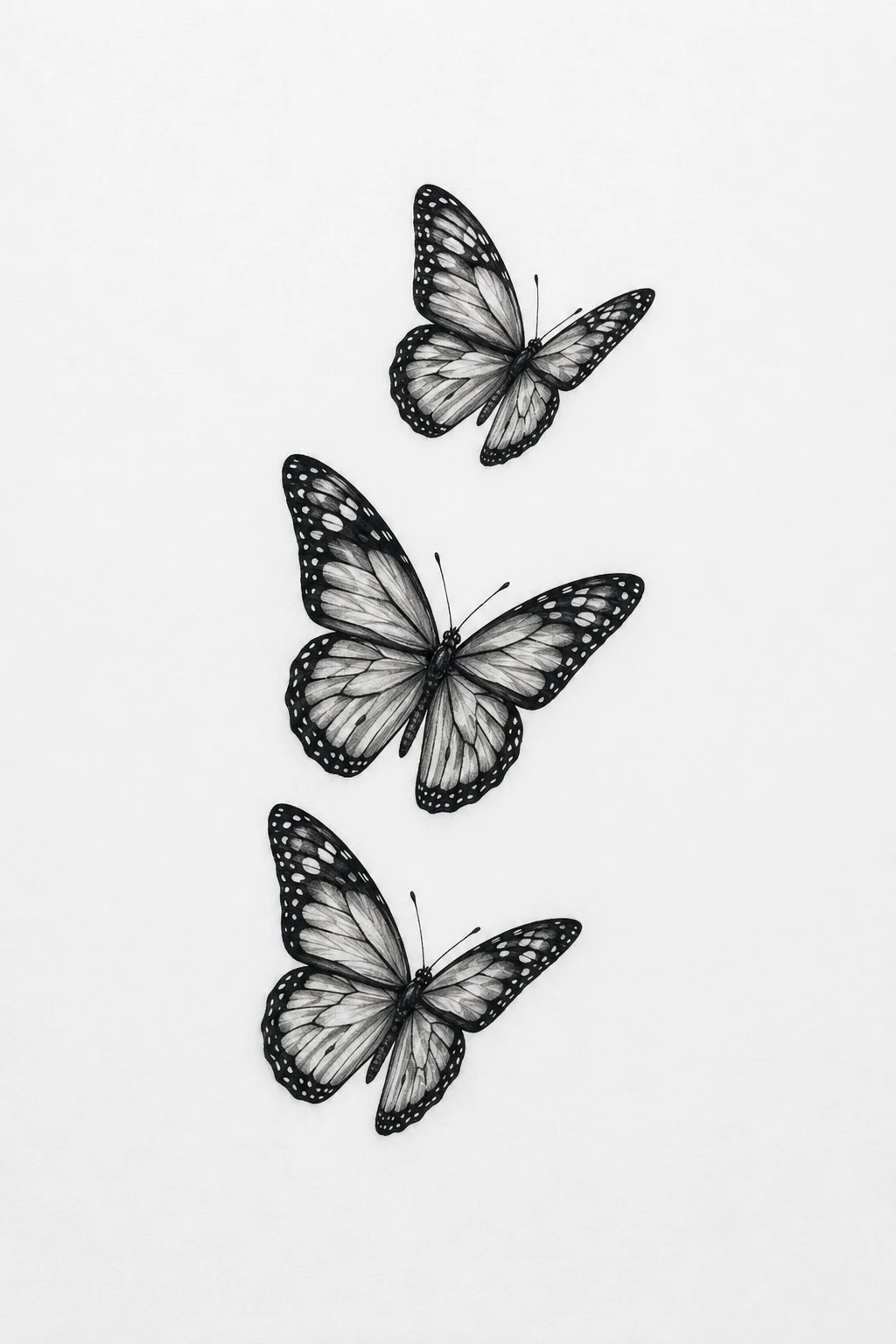 Small Butterfly Trio — butterfly tattoo leg style outfit