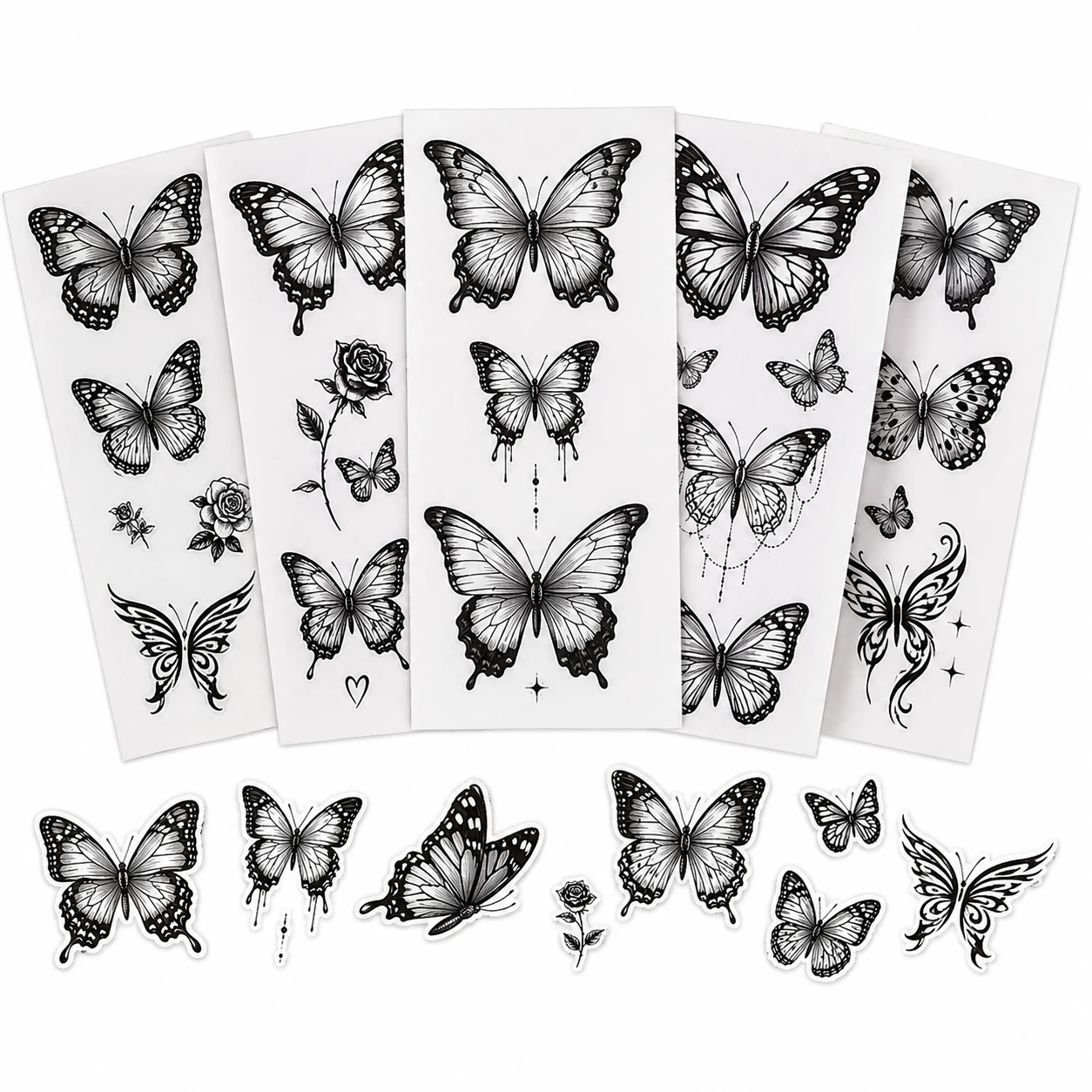 Realistic Butterfly Temporary Tattoo Stickers Set