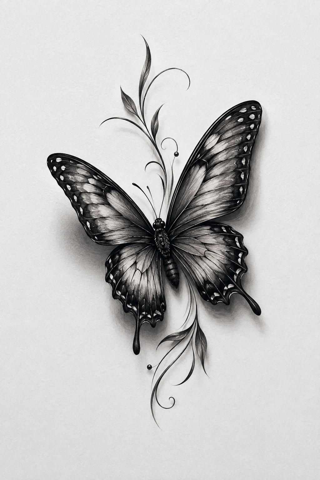 3D Realistic Butterfly — butterfly tattoo neck style outfit
