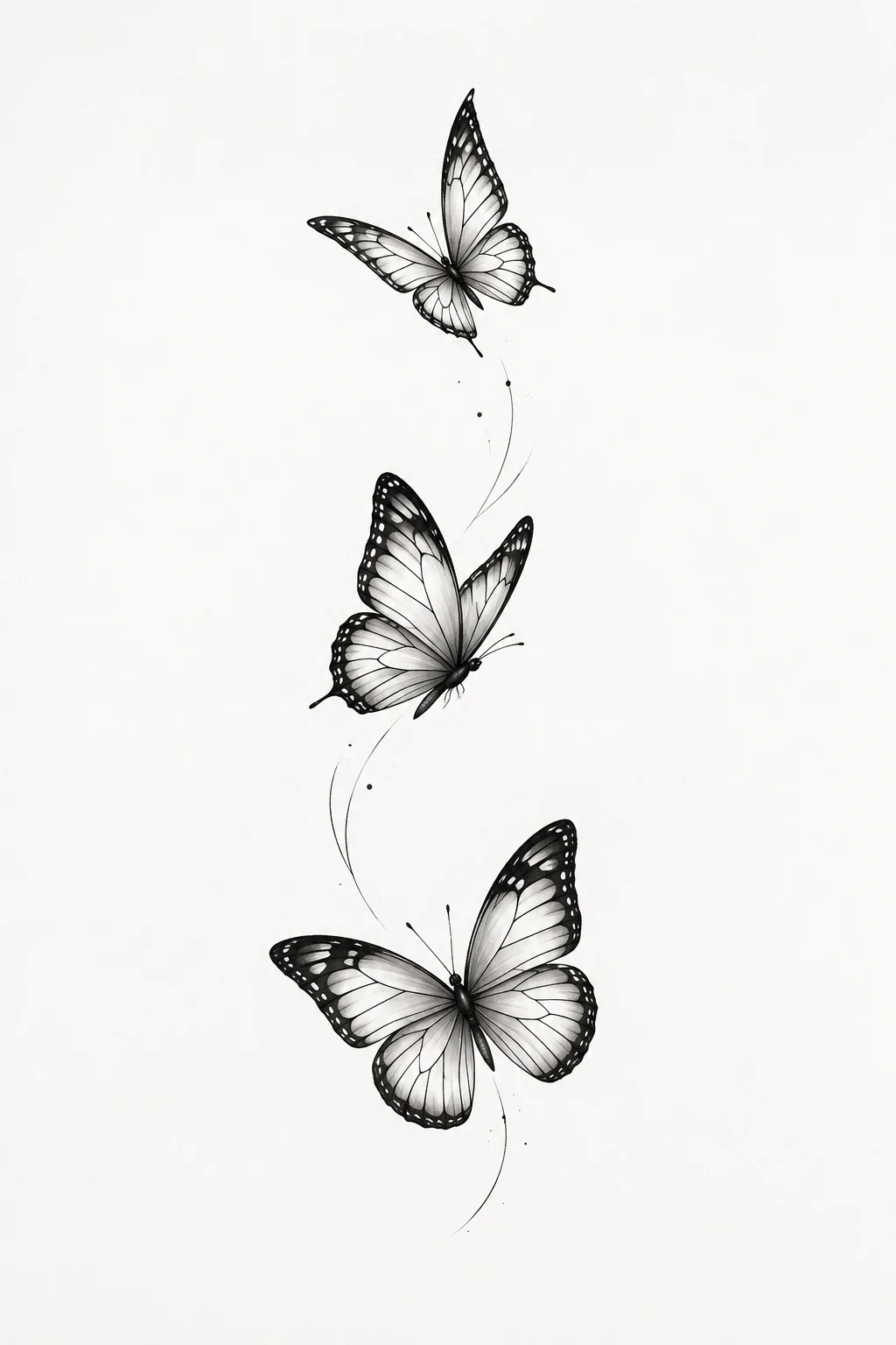 Minimal Butterfly Trio — butterfly tattoo neck style outfit