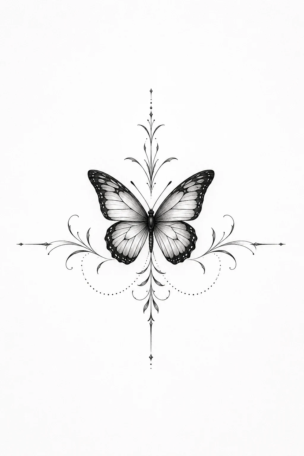 Front Neck Butterfly Tattoo — butterfly tattoo neck style outfit