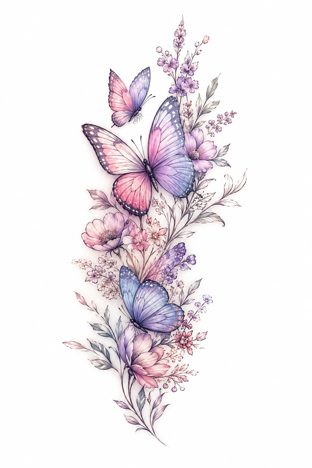 Butterfly Tattoo on Arm for Women: Soft Pastels — butterfly tattoo on arm style outfit